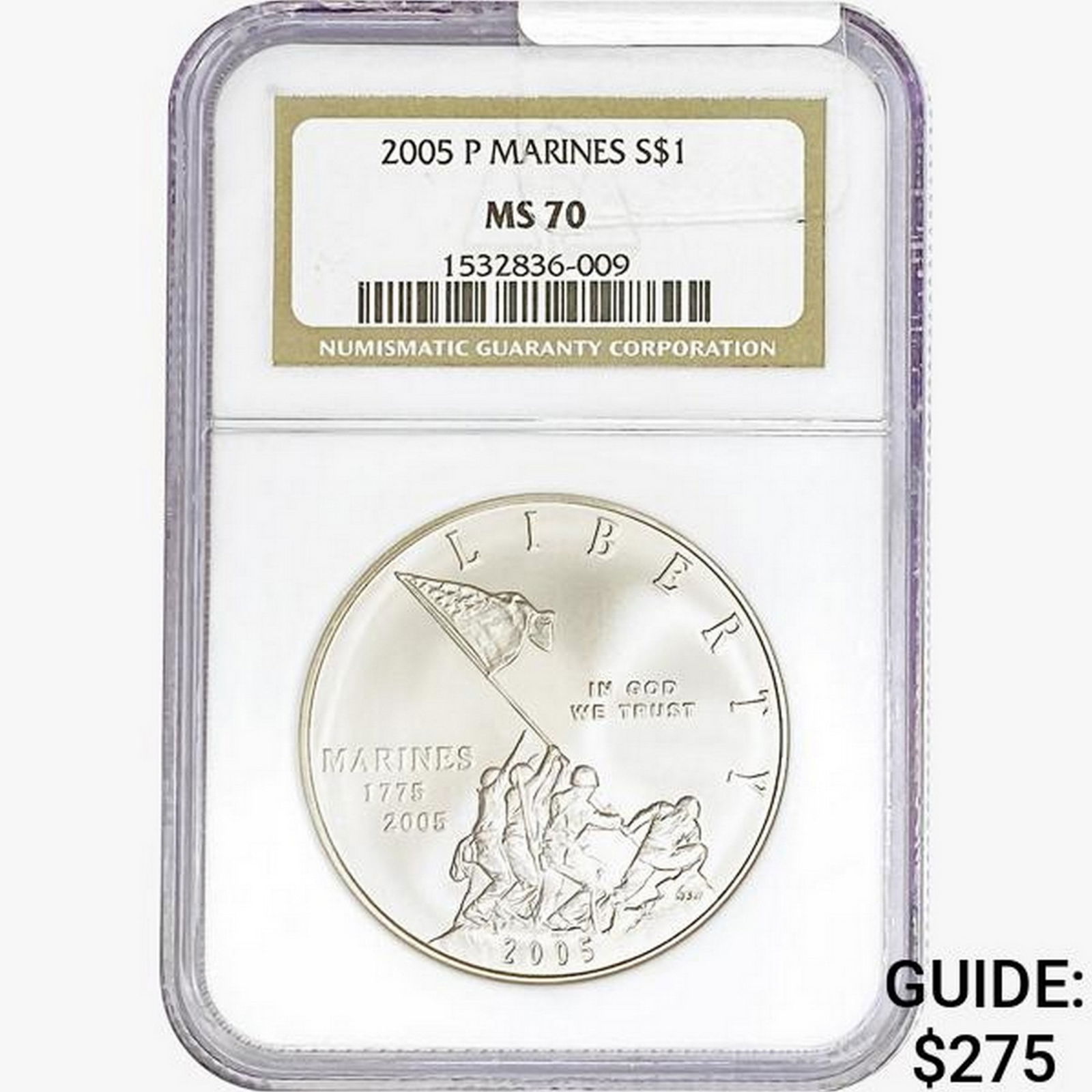 2005-P Commem. Silver Dollar-Marines NGC MS70 (1 of 2)
