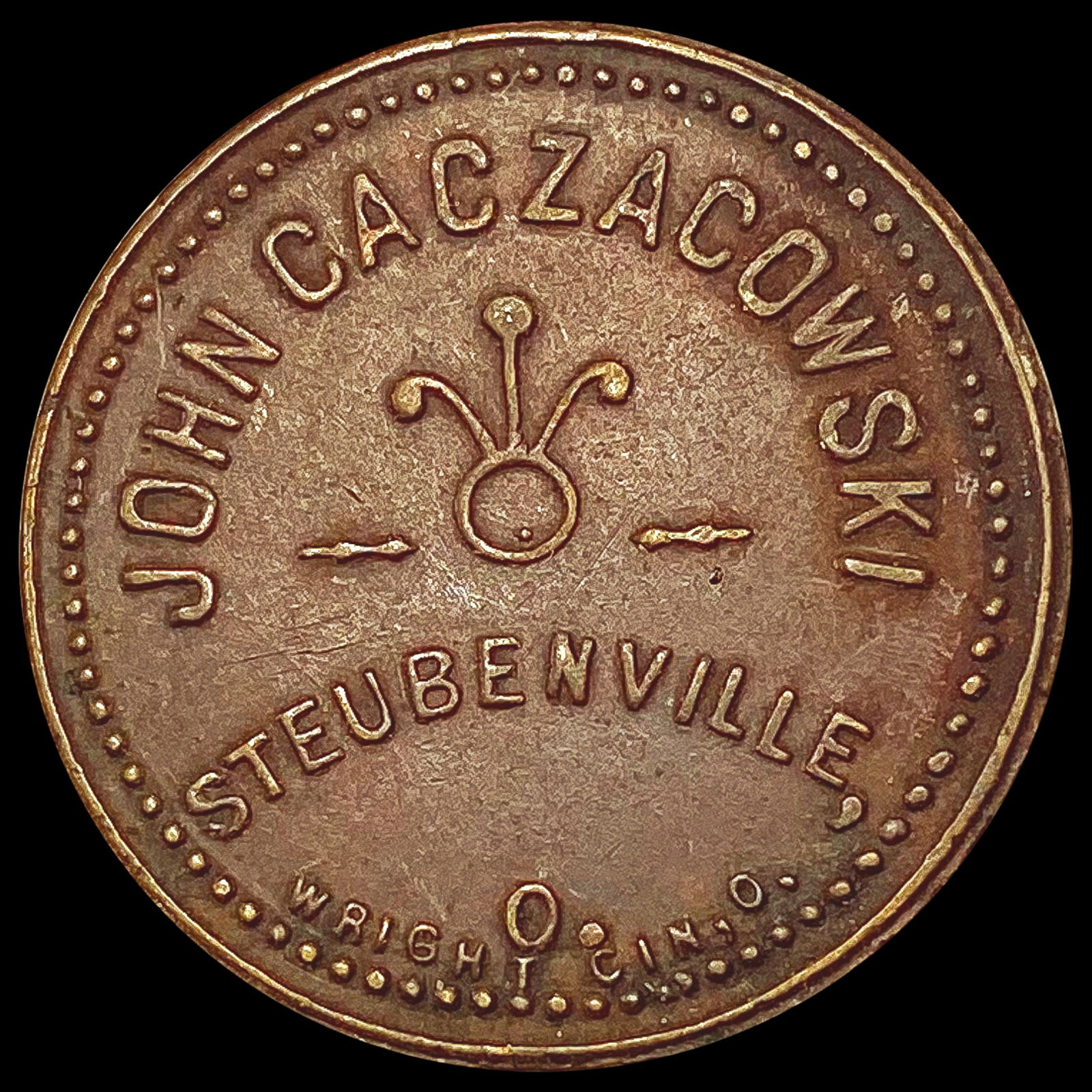 ND Bar Token; J. Caczacowski Steubenville CLOSELY UNCIRCULATED (1 of 2)