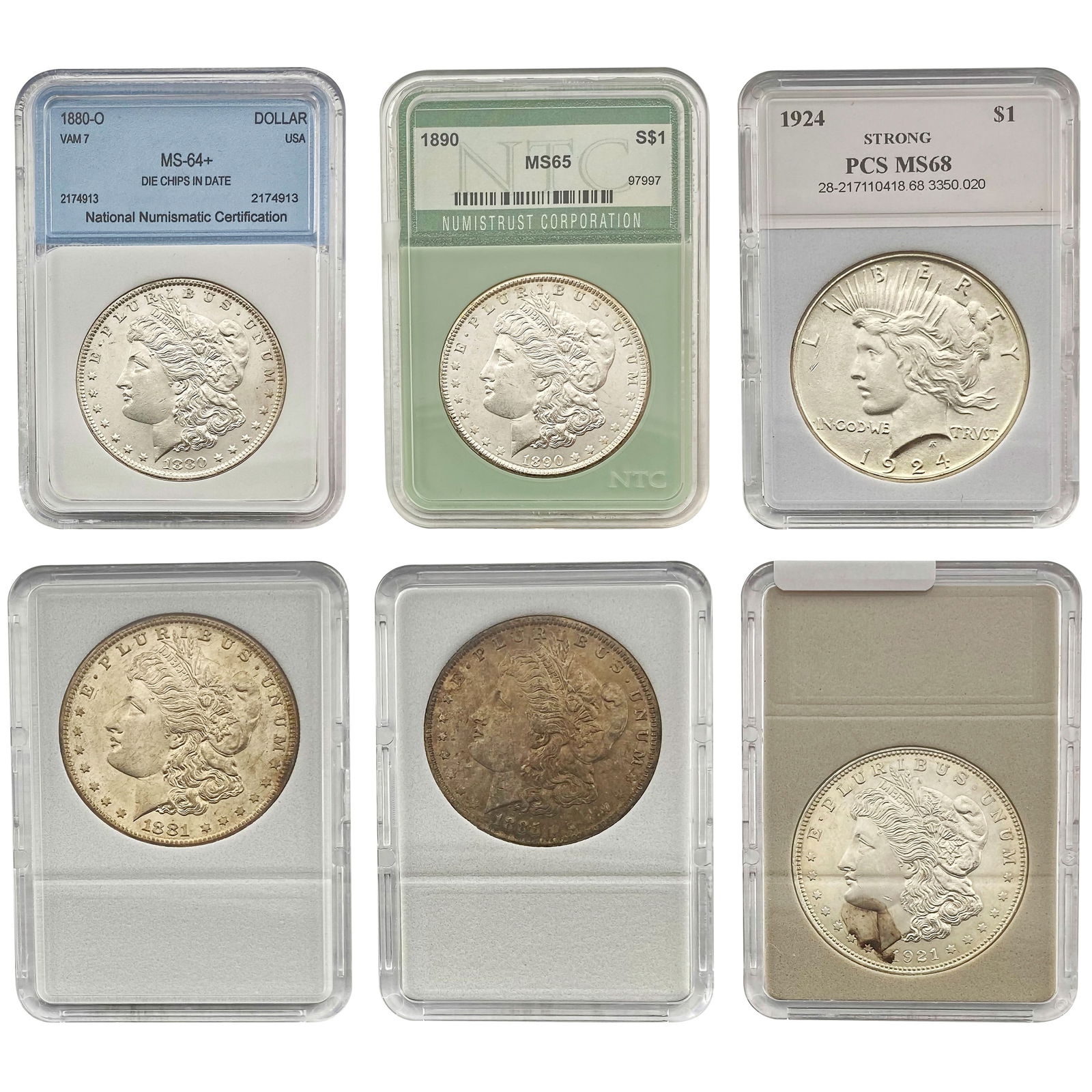 [6] 1880-1921 Morgan Silver Dollar Lot UNCIRCULATED (1 of 13)