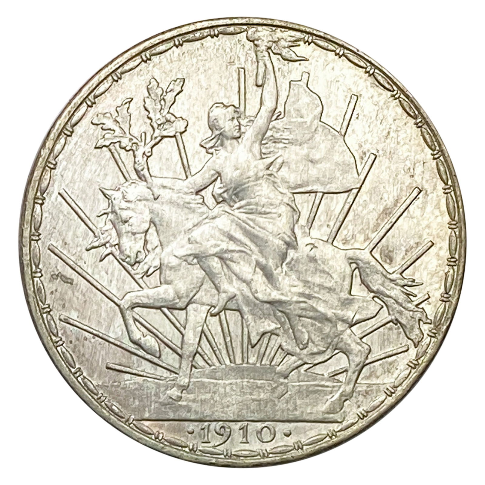 1910 Mexico Silver Caballito Peso CLOSELY UNCIRCULATED (1 of 2)