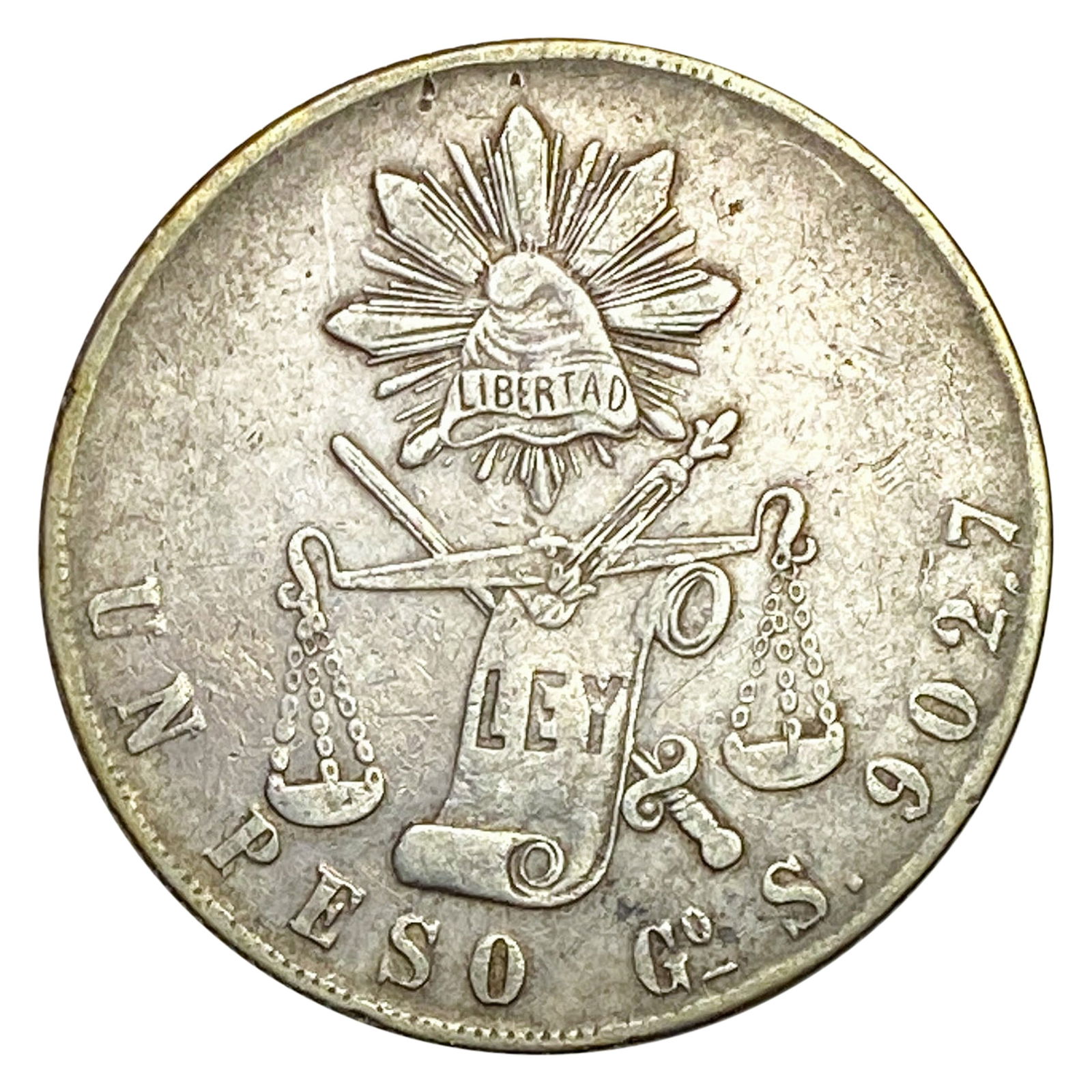[2]1873-1899 Mexico Silver Un Peso CLOSELY UNCIRCULATED (1 of 2)