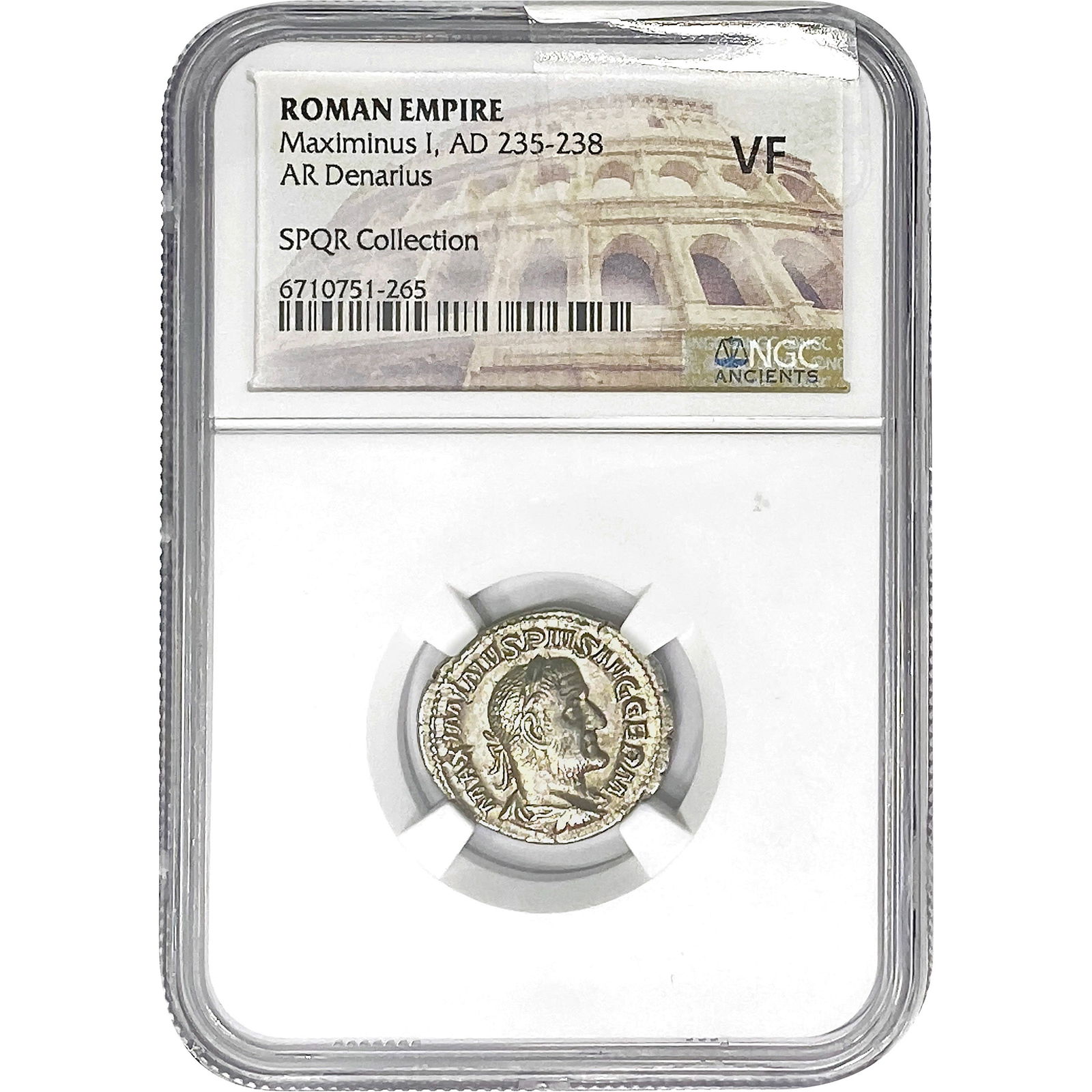 235-238 AD Roman Silver Denarius Maximinus NGC VF (1 of 2)