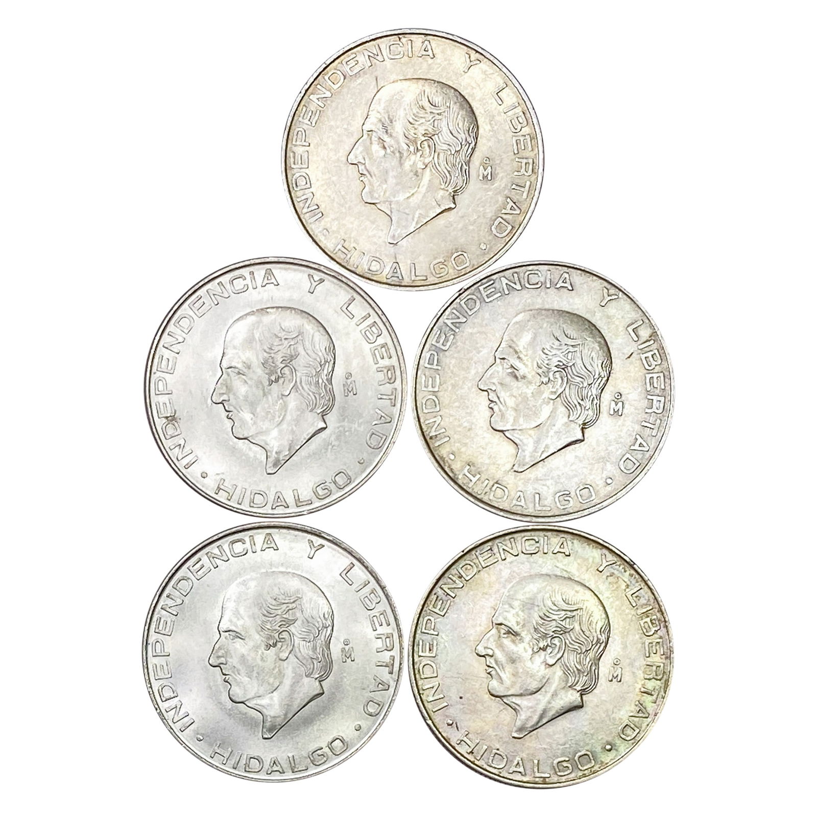 1955-1957 [5] Mexico Silver 5 Peso Hildalgo MS (1 of 2)