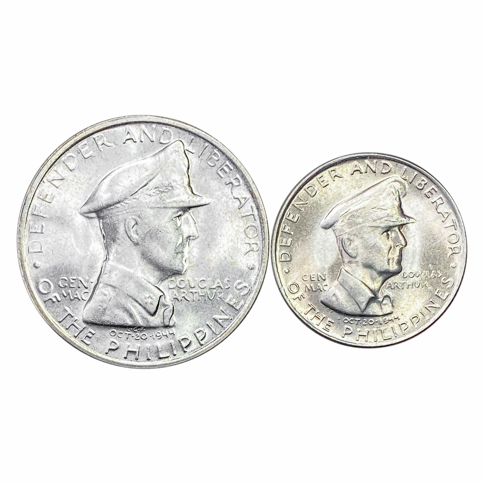 1947 [2] Philippines Silver Peso/50 Cent MS (1 of 2)