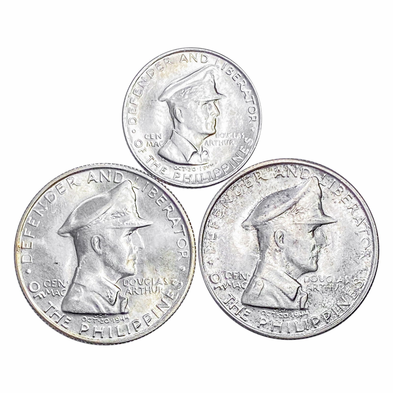 1947 [3] Philippines Silver Peso/50 Cent MS (1 of 2)