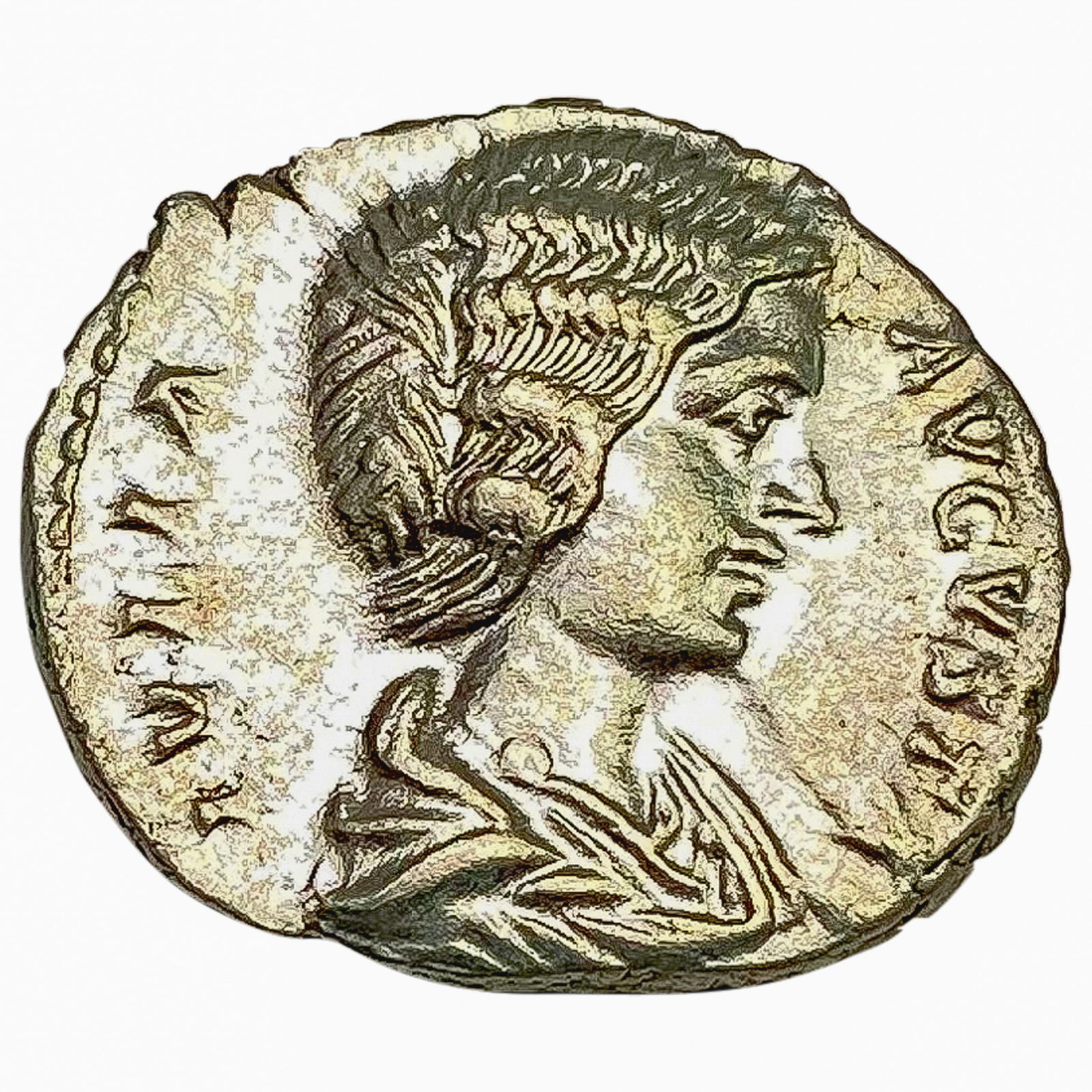 193-217 AD Roman Silver Denarius Julia Domna AU+ (1 of 2)