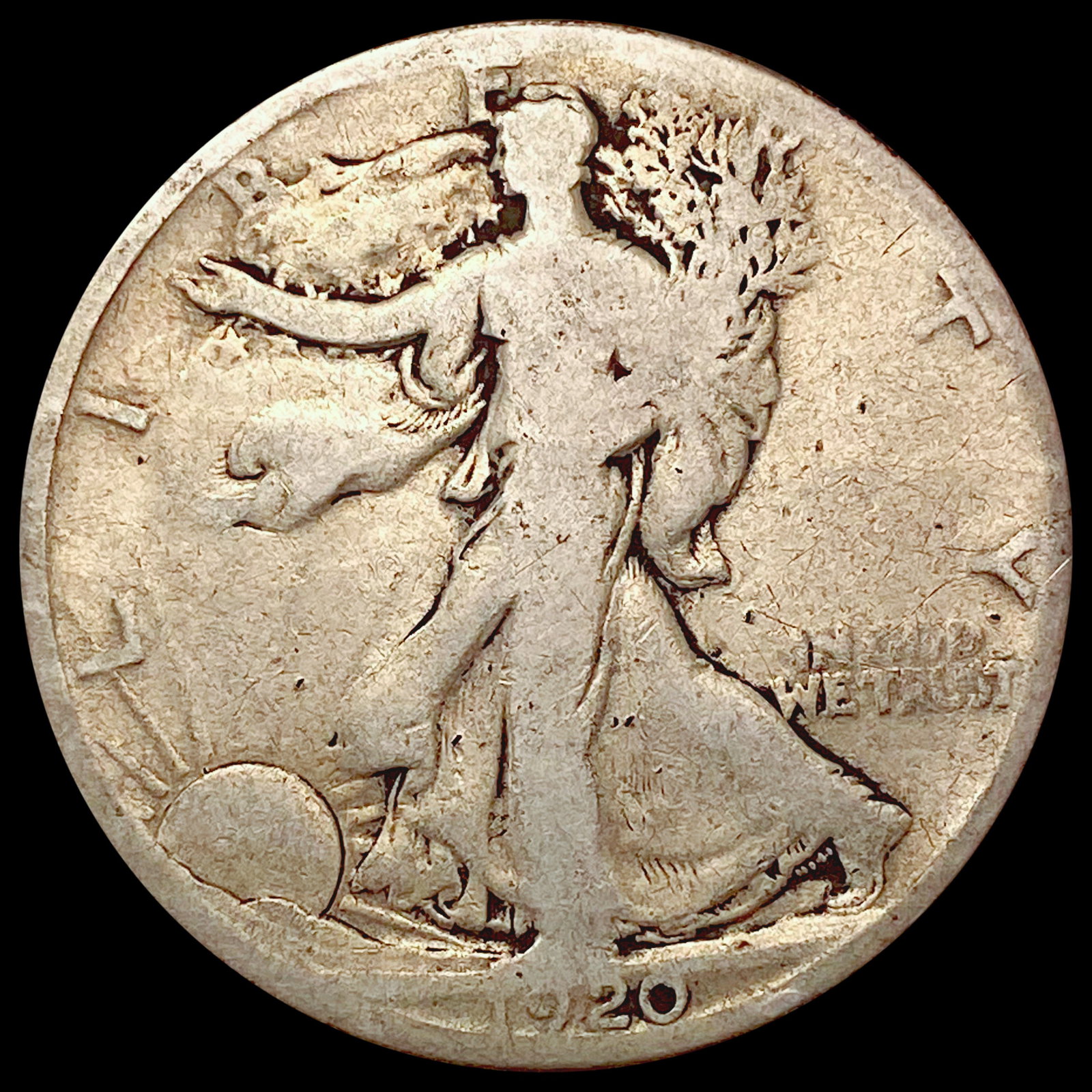 1920-D Walking Liberty Half Dollar NICELY CIRCULATED: 1920-D Walking Liberty Half Dollar NICELY CIRCULATED