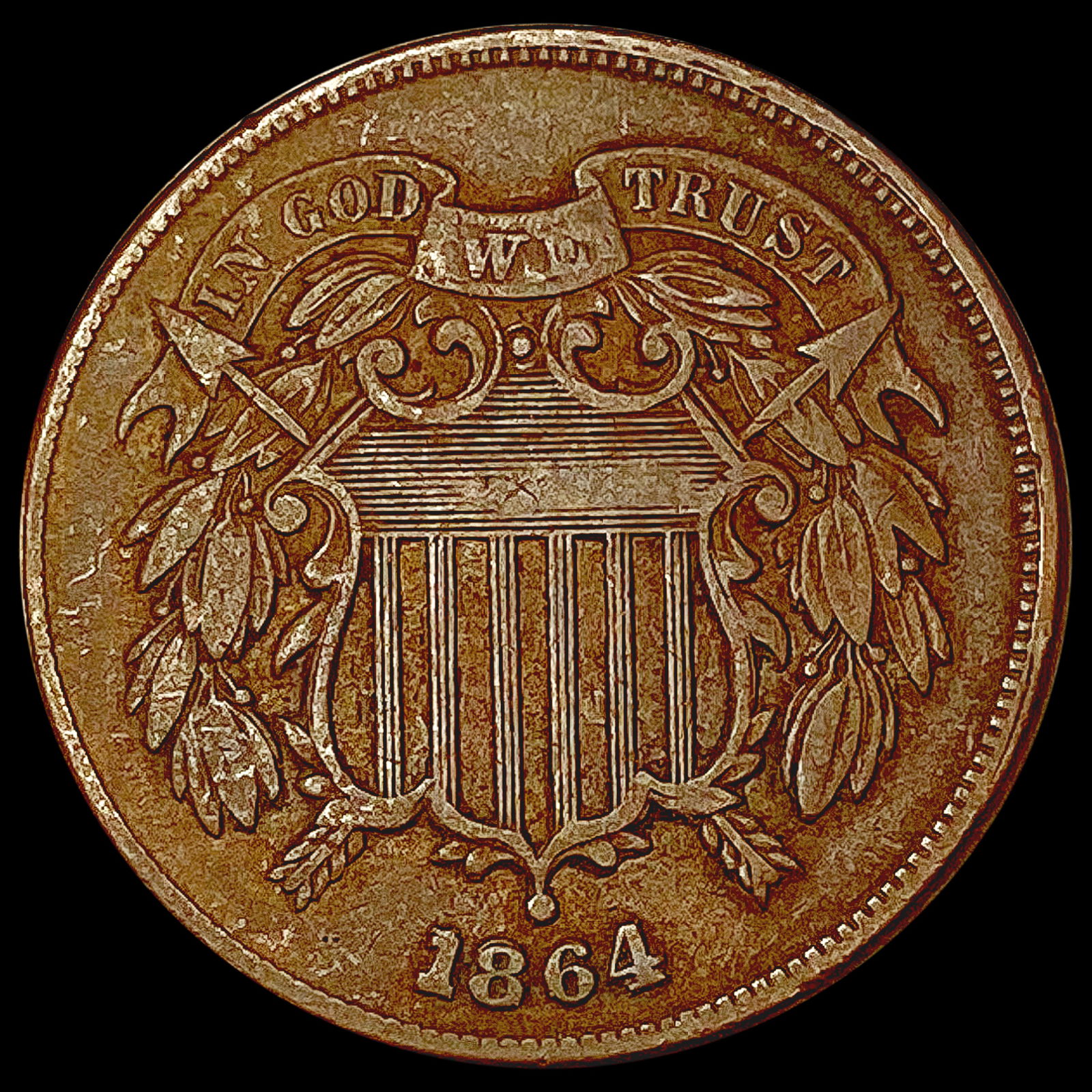 1864 Two Cent Piece CLOSELY UNCIRCULATED (1 of 2)