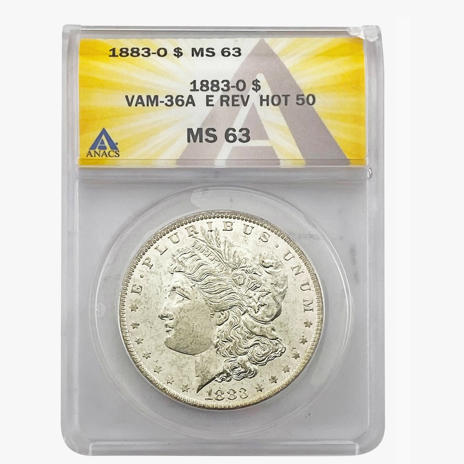 1883-O Morgan Silver Dollar ANACS MS63 VAM-36A: 1883-O Morgan Silver Dollar ANACS MS63 VAM-36A