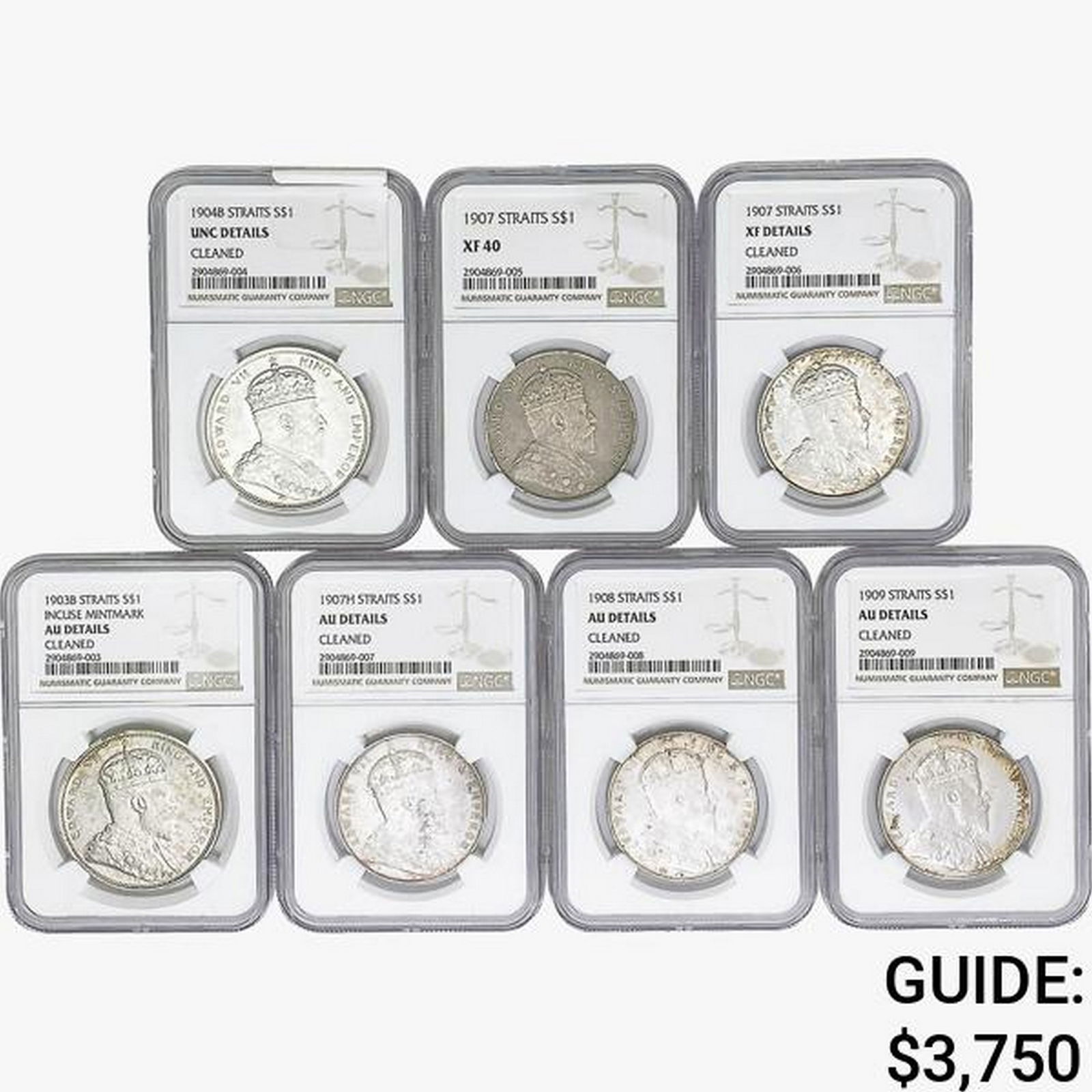 [7]1904-1909 $1 Straits Settlements NGC (1 of 2)