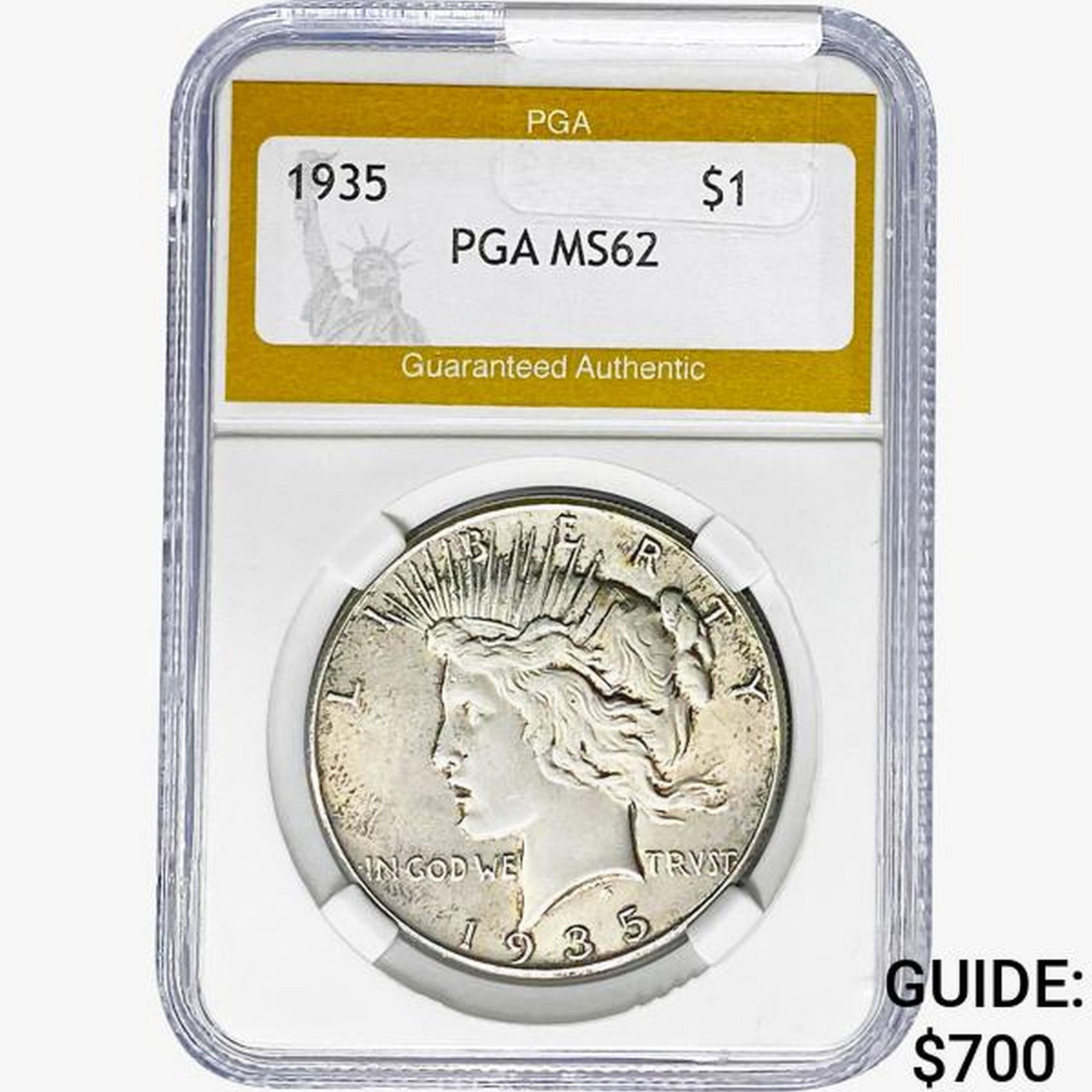 1935 Silver Peace Dollar PGA MS62 (1 of 2)