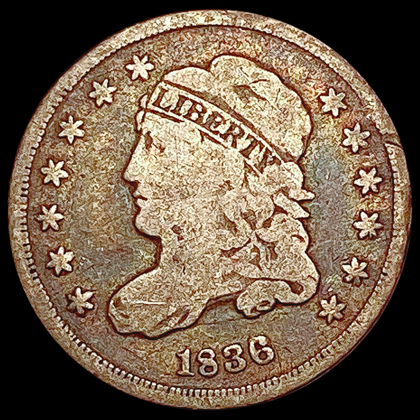 1836 Capped Bust Half Dime NICELY CIRCULATED (1 of 2)