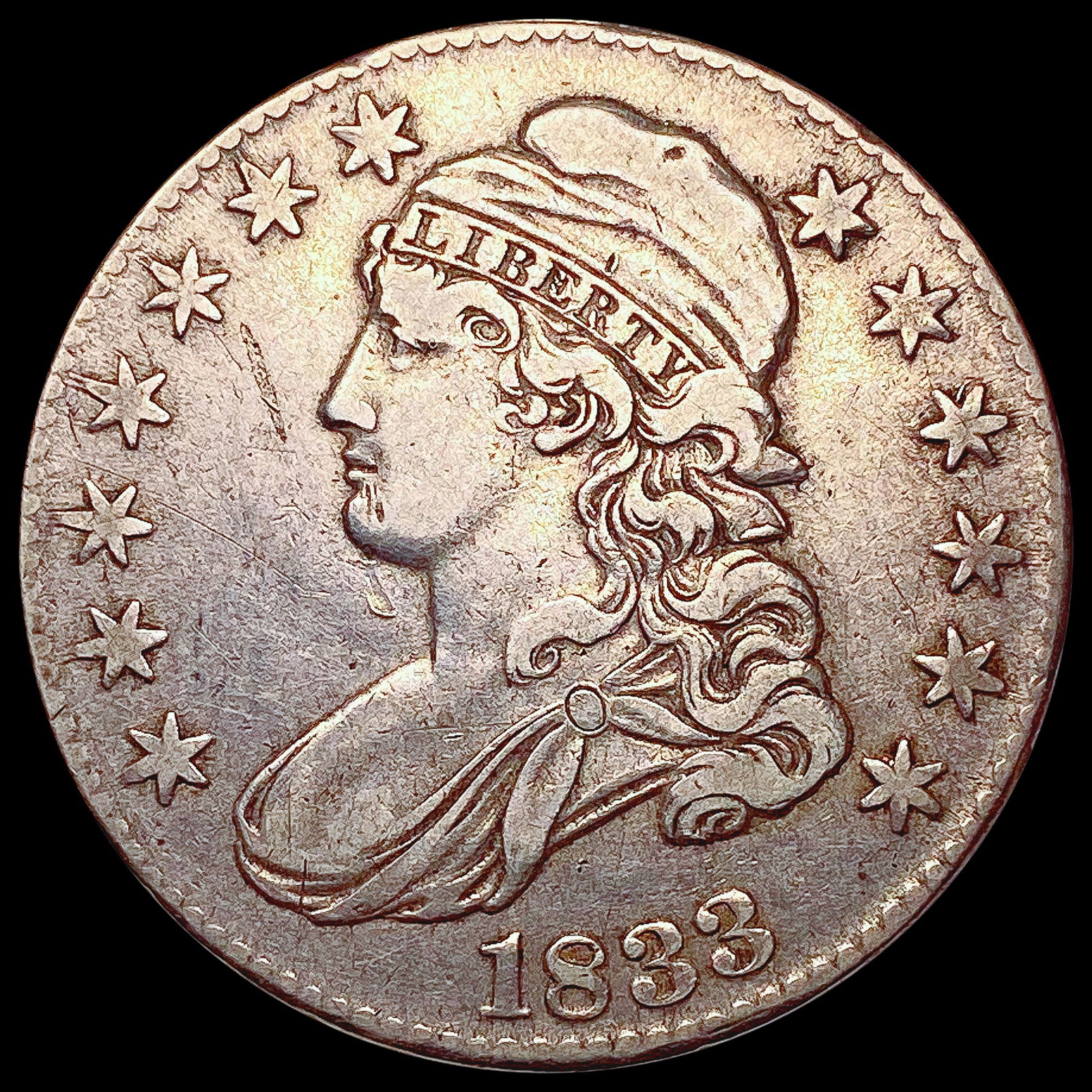 1833 Capped Bust Half Dollar LIGHTLY CIRCULATED (1 of 2)