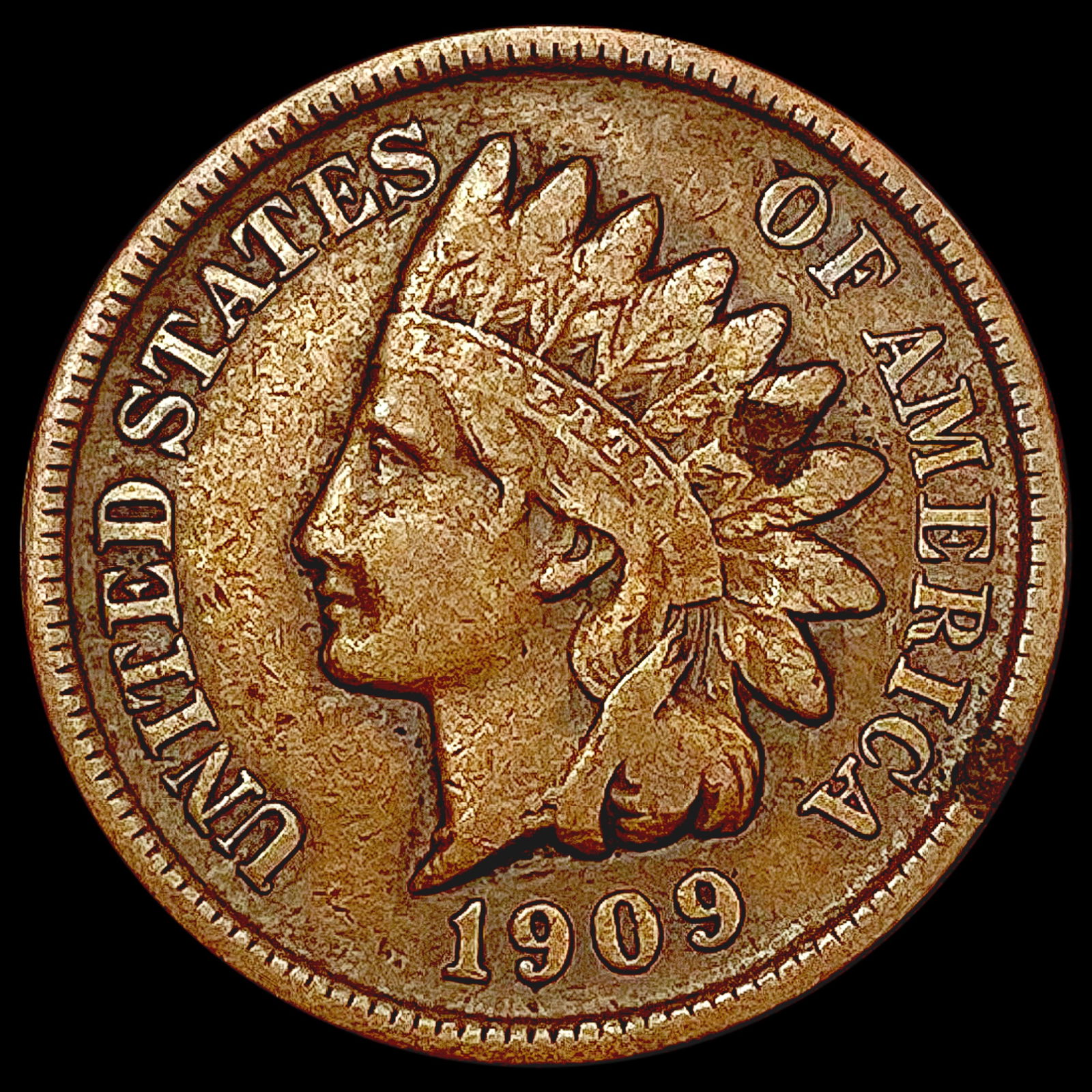 1909-S Indian Head Cent LIGHTLY CIRCULATED (1 of 2)