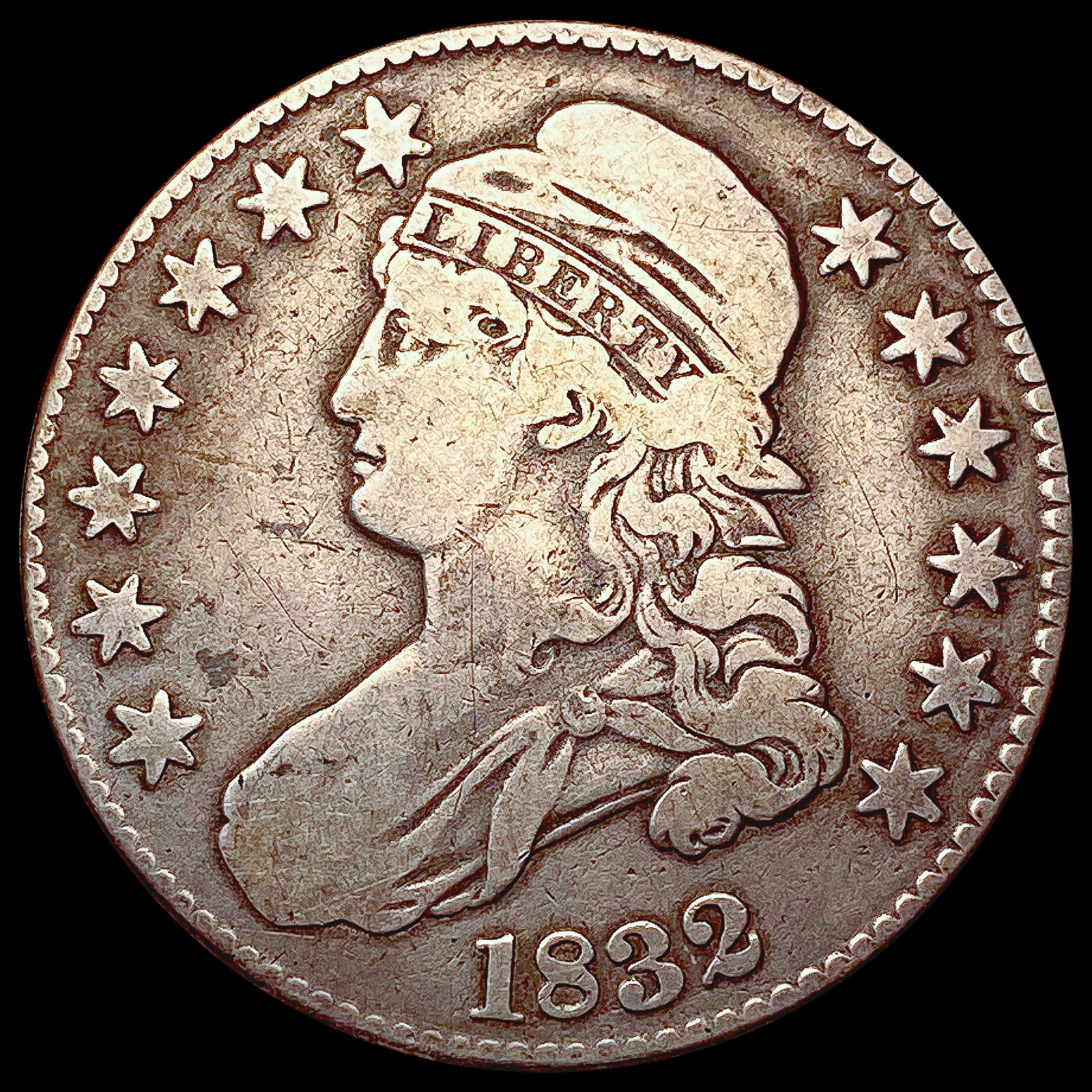 1832 Capped Bust Half Dollar NICELY CIRCULATED: 1832 Capped Bust Half Dollar NICELY CIRCULATED
