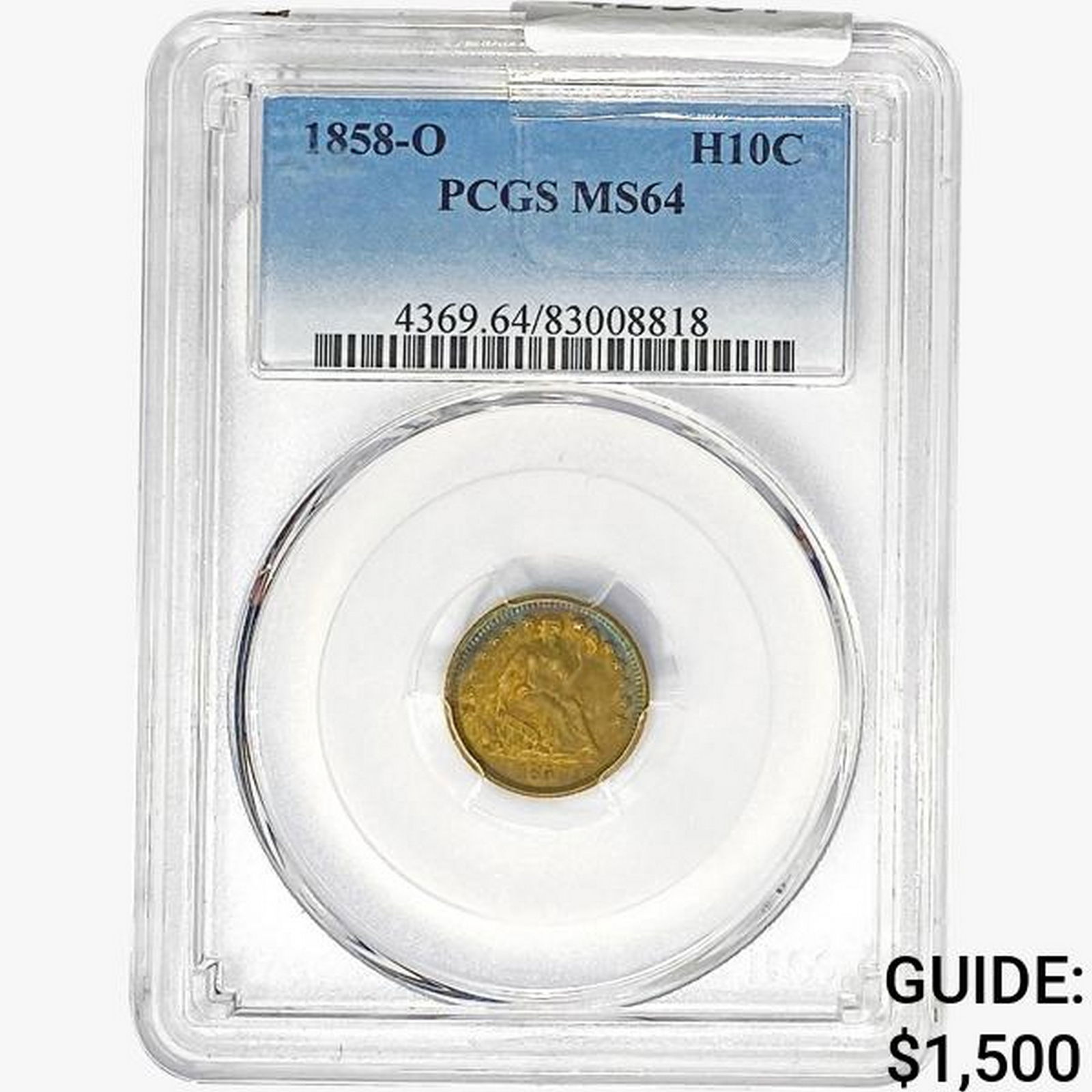1858-O Seated Liberty Half Dime PCGS MS64 (1 of 2)