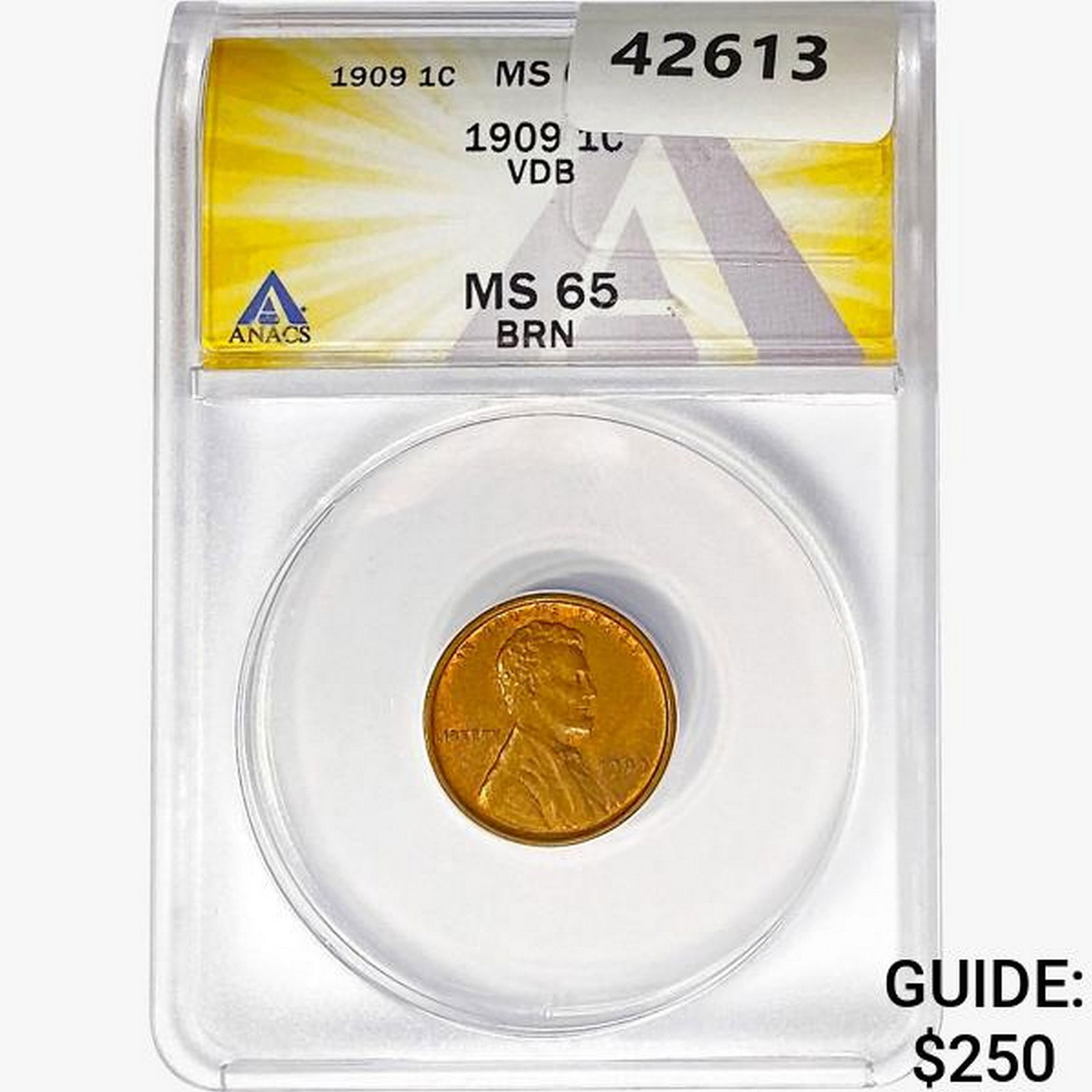 1909 Wheat Cent ANACS MS65 VDB BRN (1 of 2)