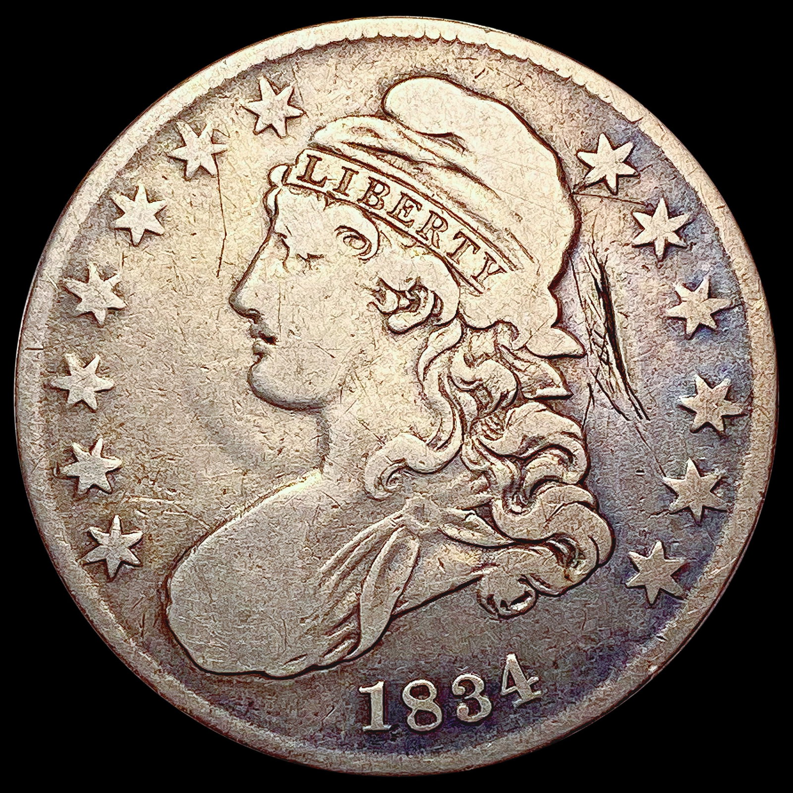 1834 Capped Bust Half Dollar LIGHTLY CIRCULATED: 1834 Capped Bust Half Dollar LIGHTLY CIRCULATED