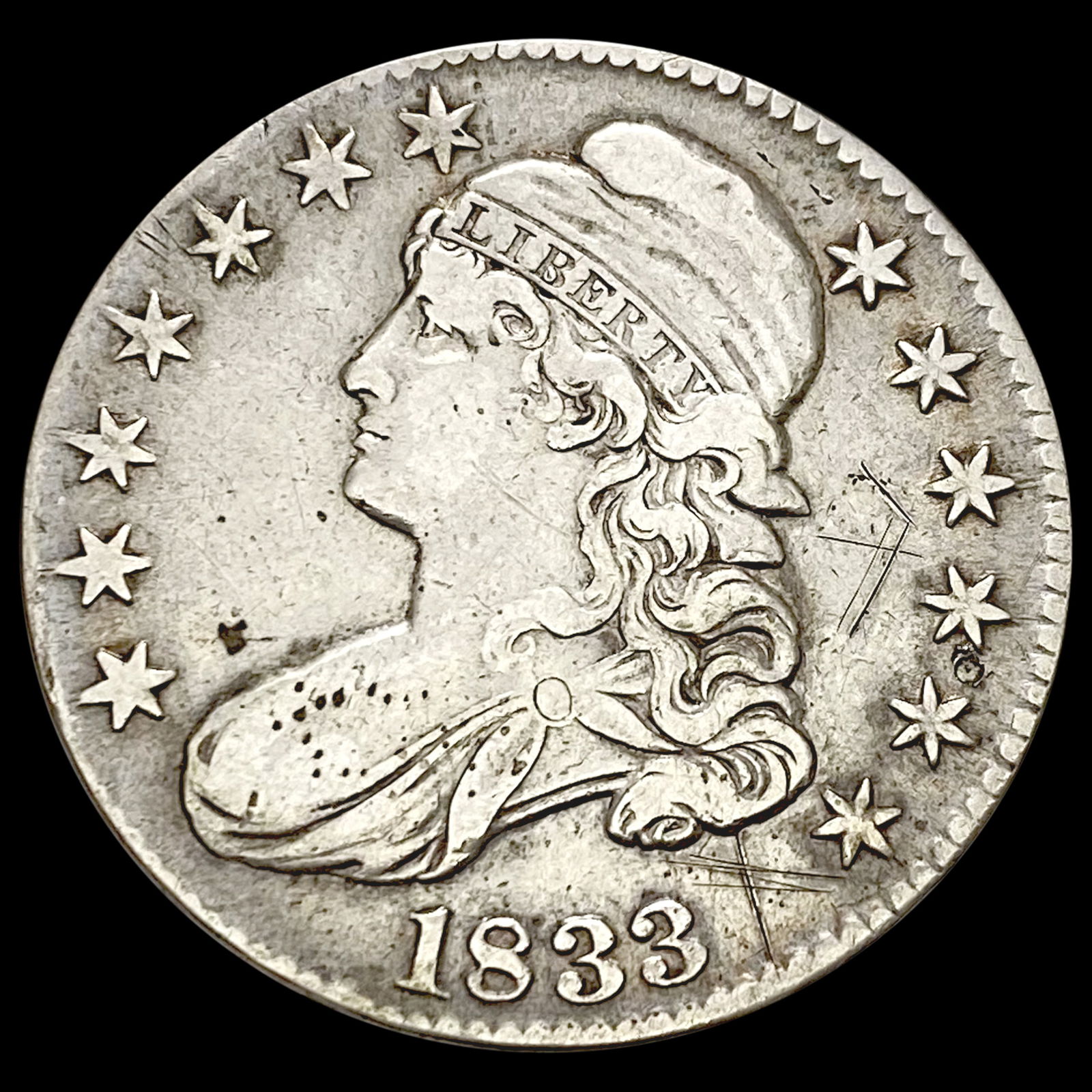 1833 Capped Bust Half Dollar LIGHTLY CIRCULATED (1 of 2)