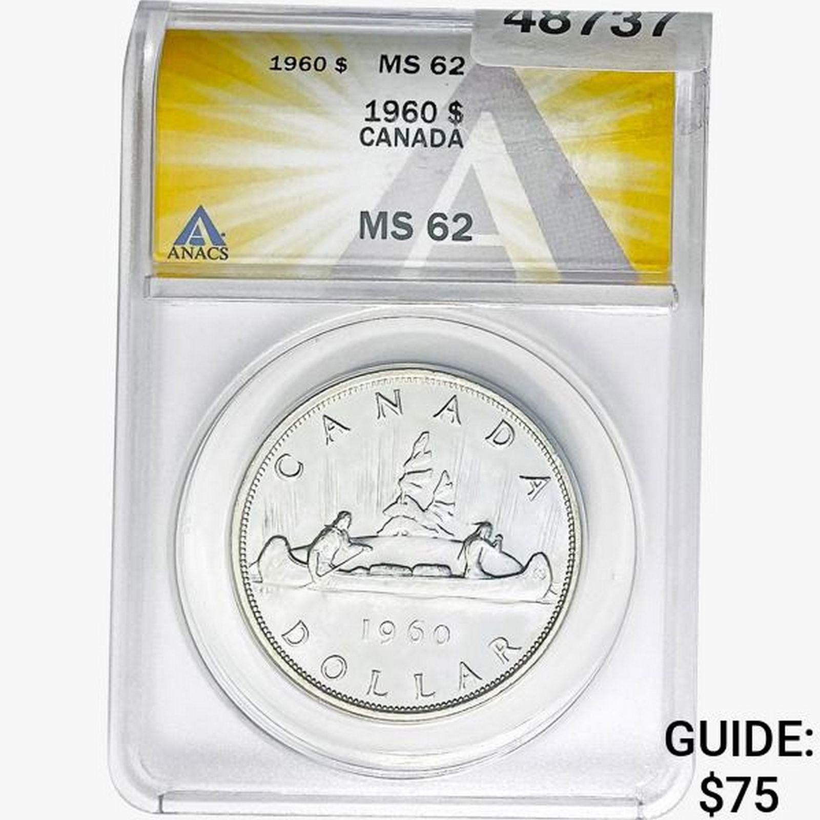 1960 Canada Silver Dollar Elizabeth II ANACS MS62 (1 of 2)