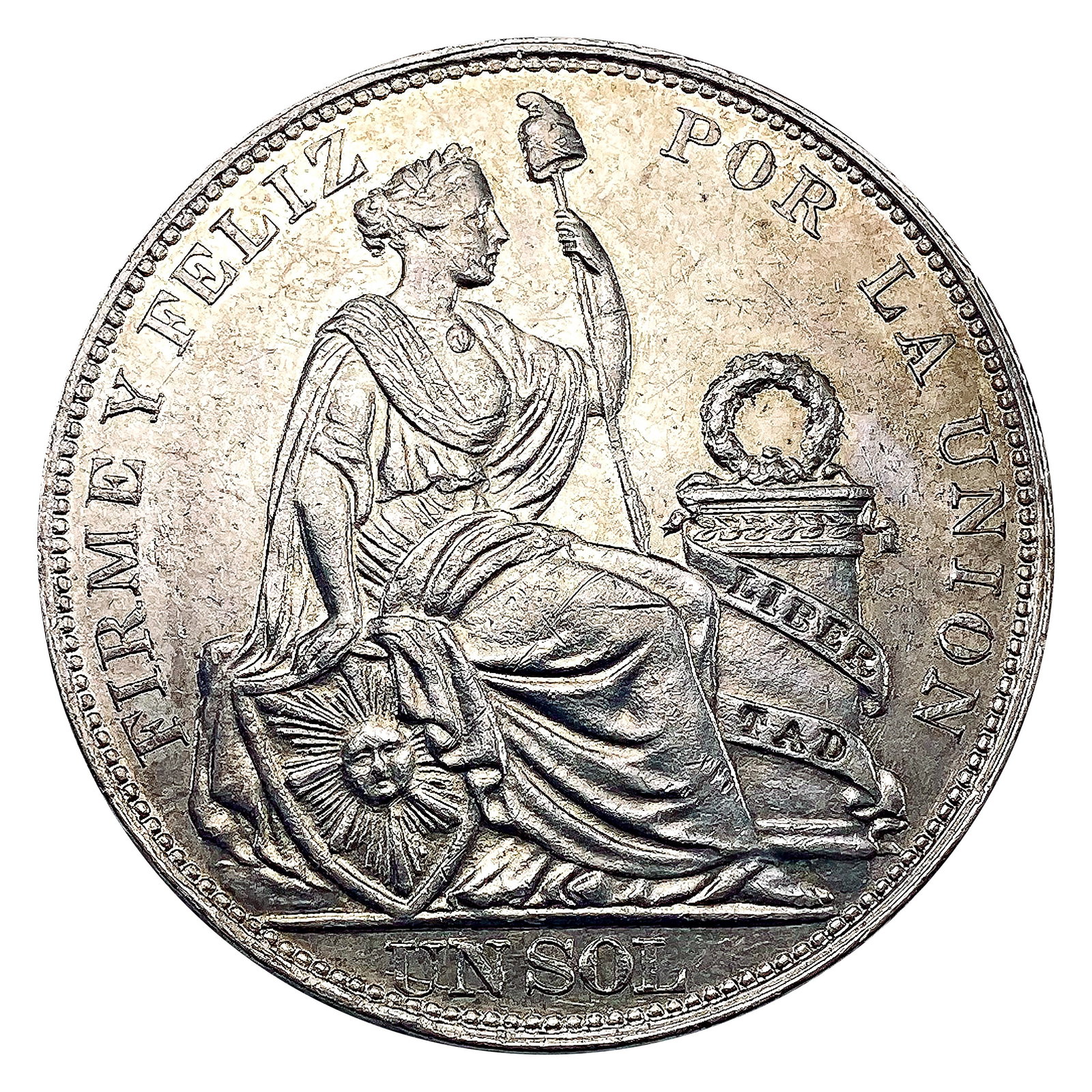 1914 FG Peru Silver 1 Sol  AU (1 of 2)