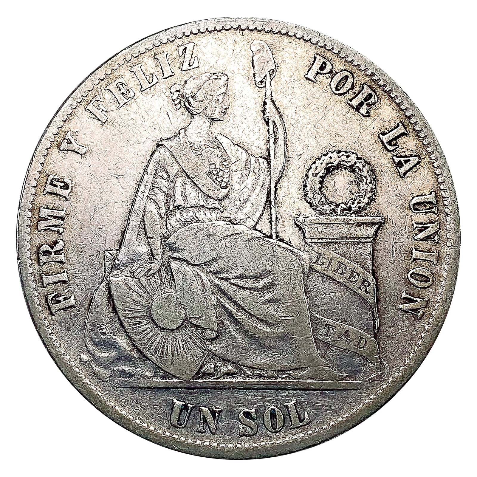 1875 YJ Peru Silver 1 Sol  VF (1 of 2)