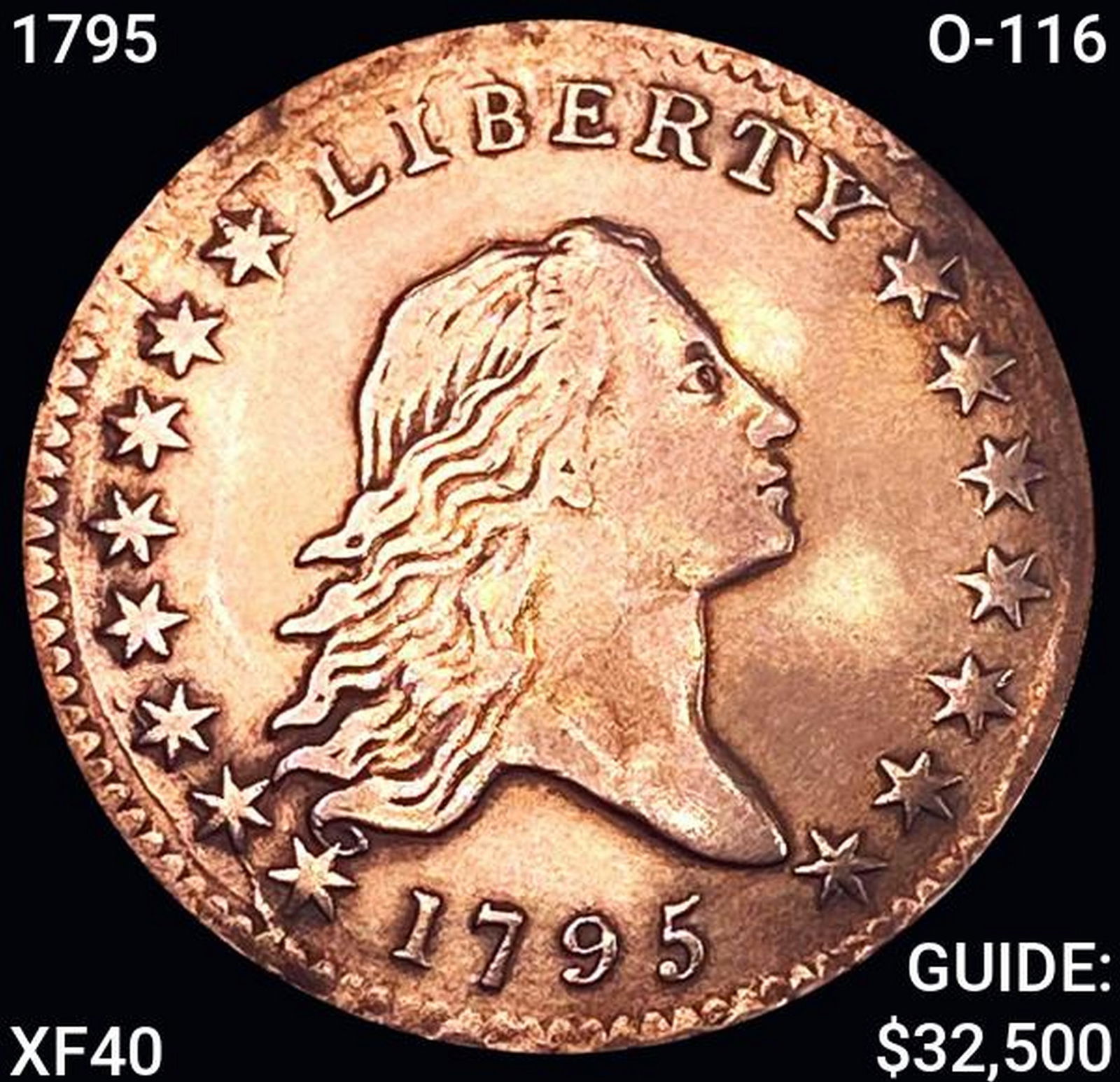 1795 O-116 Flowing Hair Half Dollar NEARLY UNCIRCULATED (1 of 2)