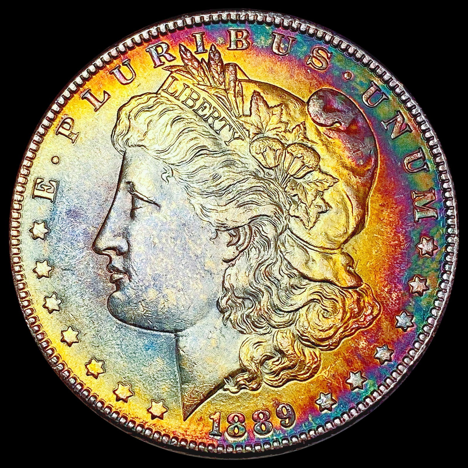 1889 Toned Morgan Silver Dollar CHOICE BU (1 of 2)