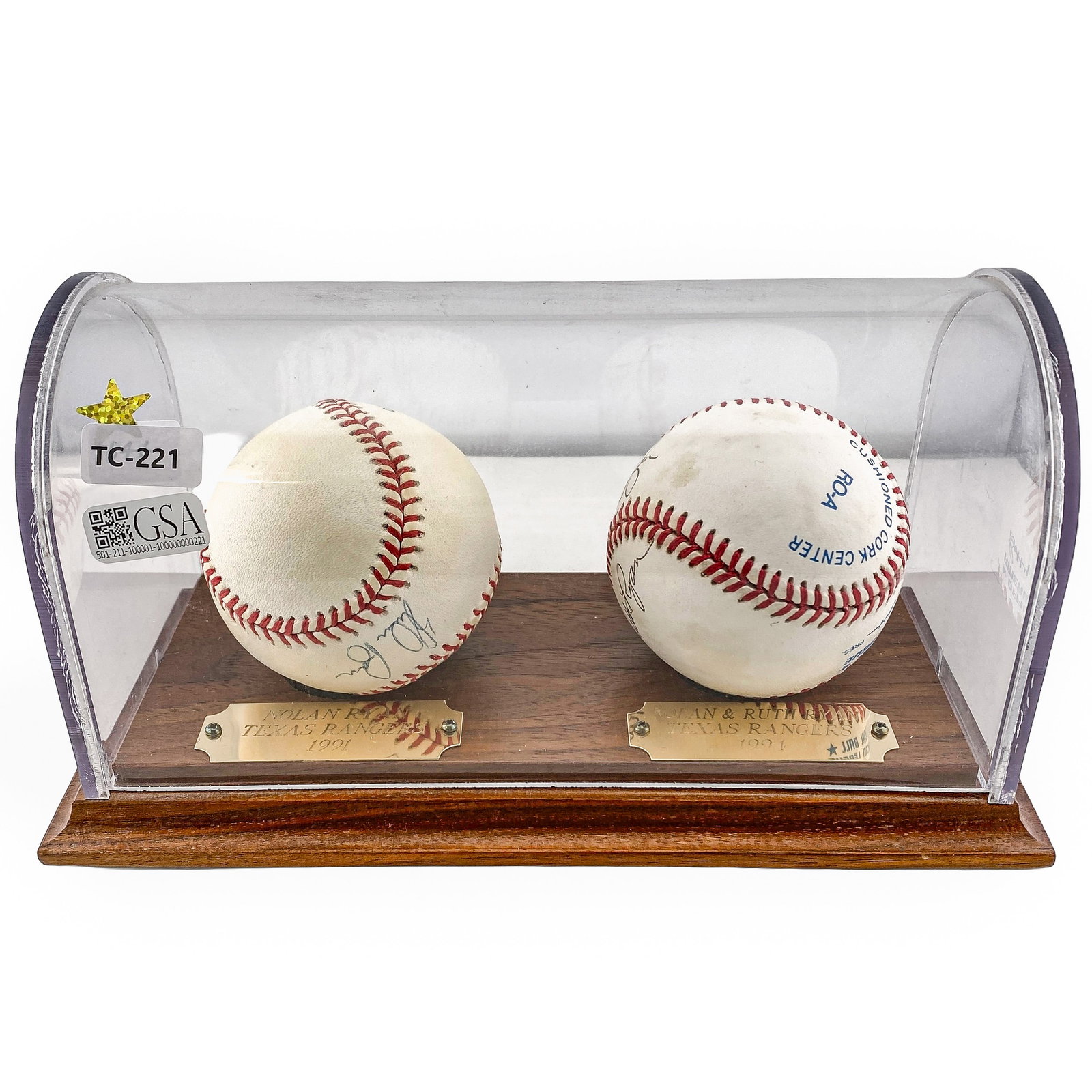 Nolan Ryan & Ruth Ryan Signed Baseballs [1991,1994]: Nolan Ryan & Ruth Ryan Signed Baseballs [1991,1994]