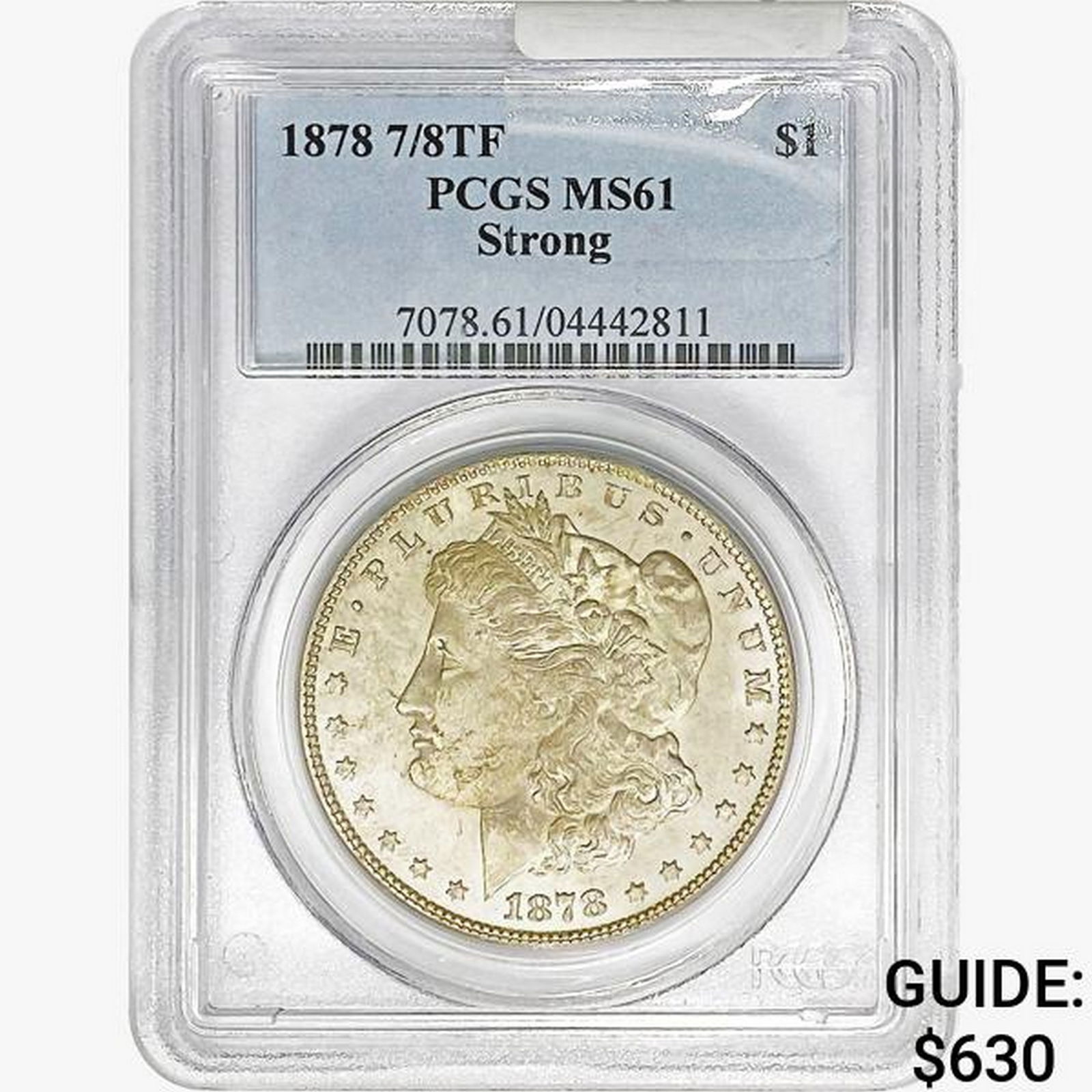 1878 7/8TF Morgan Silver Dollar PCGS MS61 Strong (1 of 2)