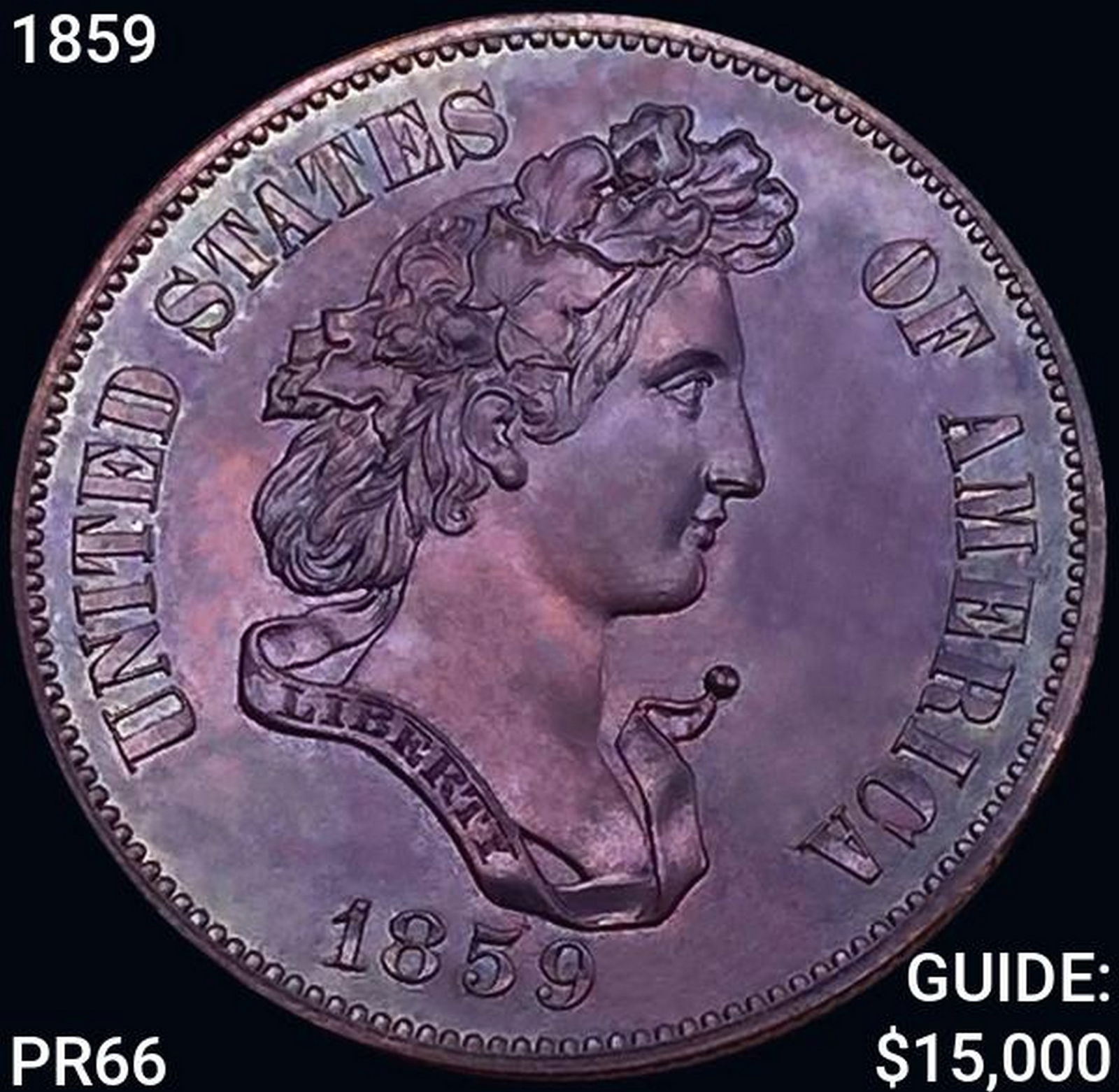 1859 Pattern Half Dollar J-240 SUPERB GEM PROOF (1 of 2)