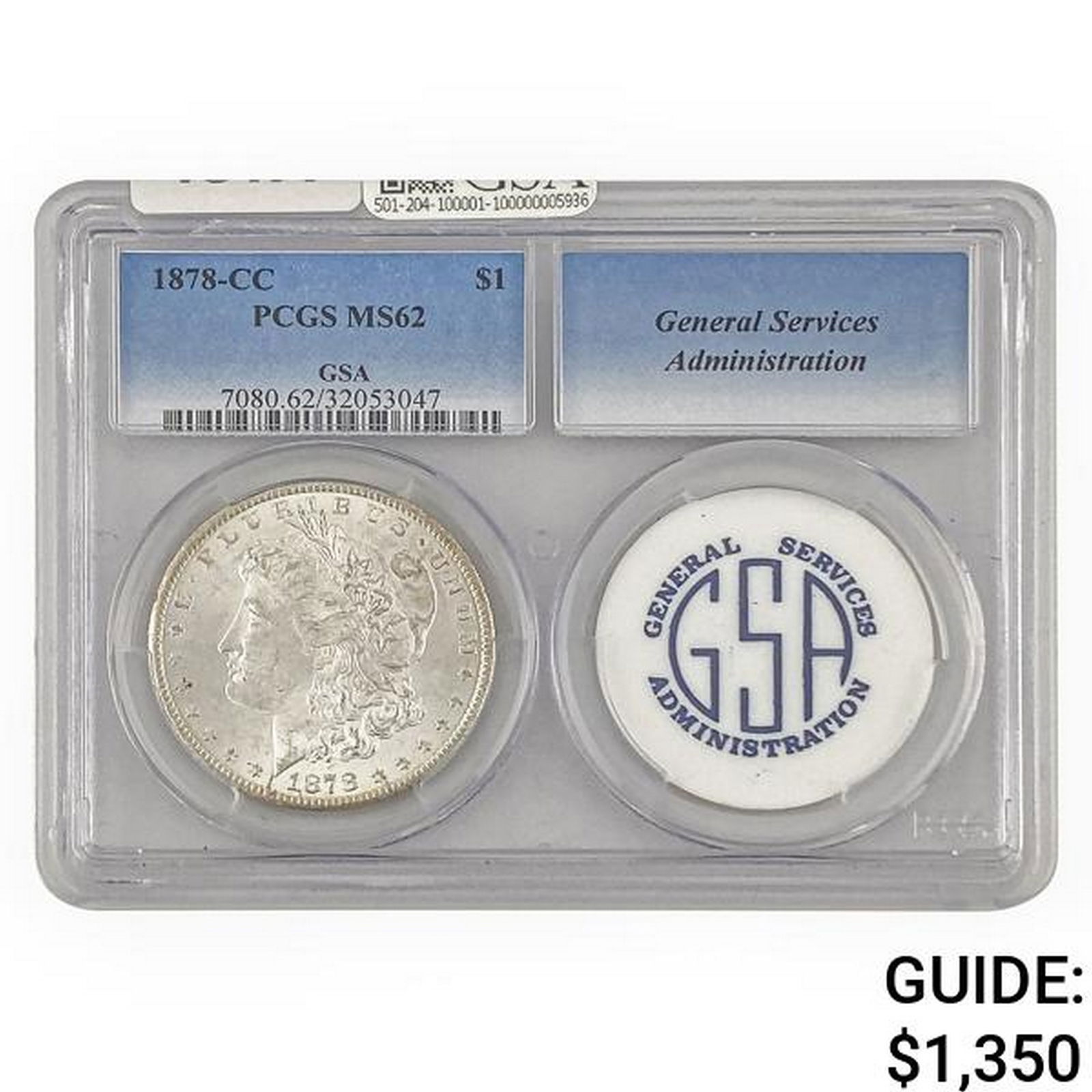 1878-CC Morgan Silver Dollar PCGS MS62 GSA (1 of 2)