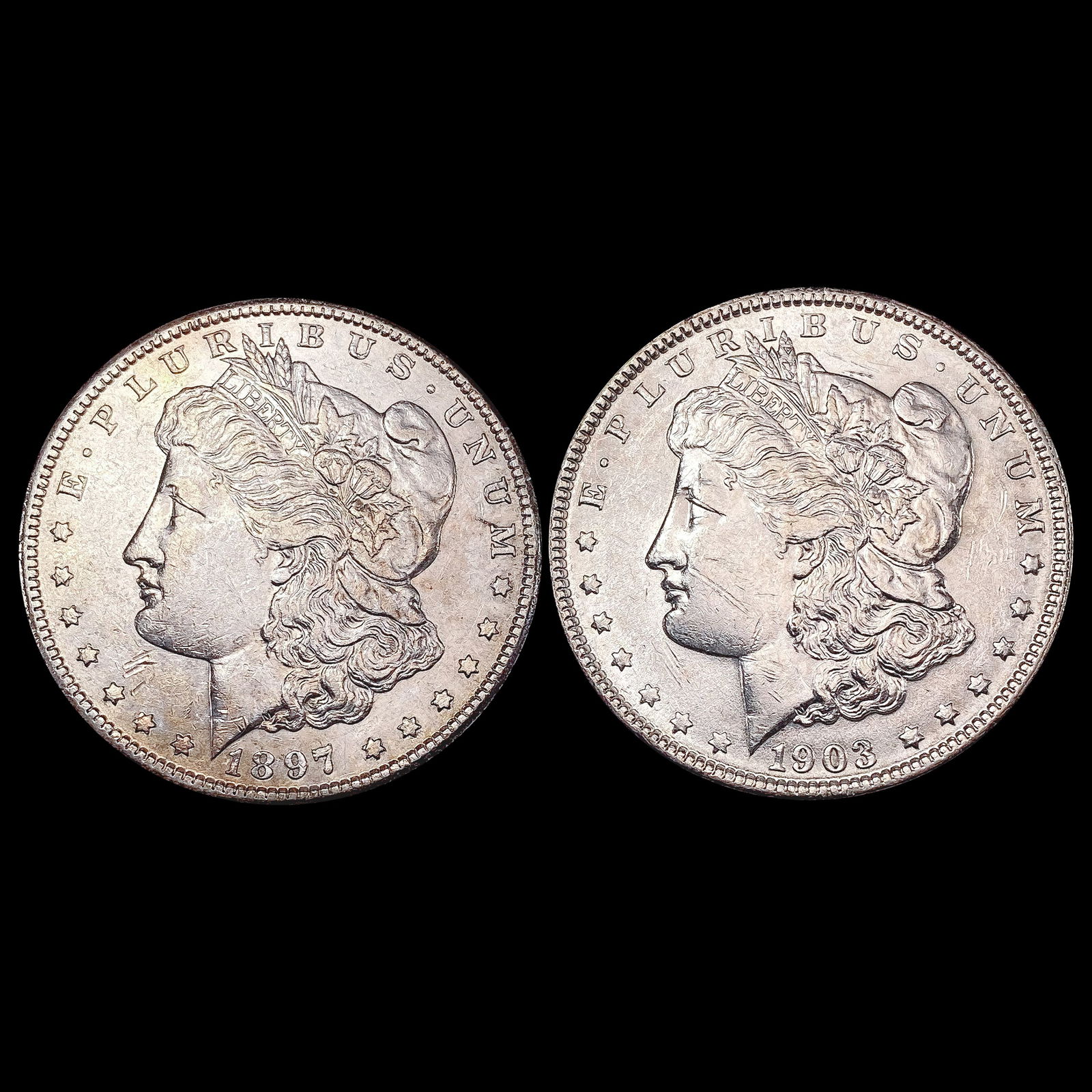 1897-S - 1903 [2] Morgan Silver Dollar CLOSELY UNCIRCULATED (1 of 2)