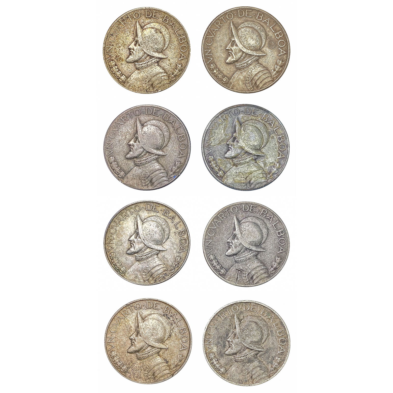 1930-1962 [8] Panama Silver 1/4 Balboa XF (1 of 9)