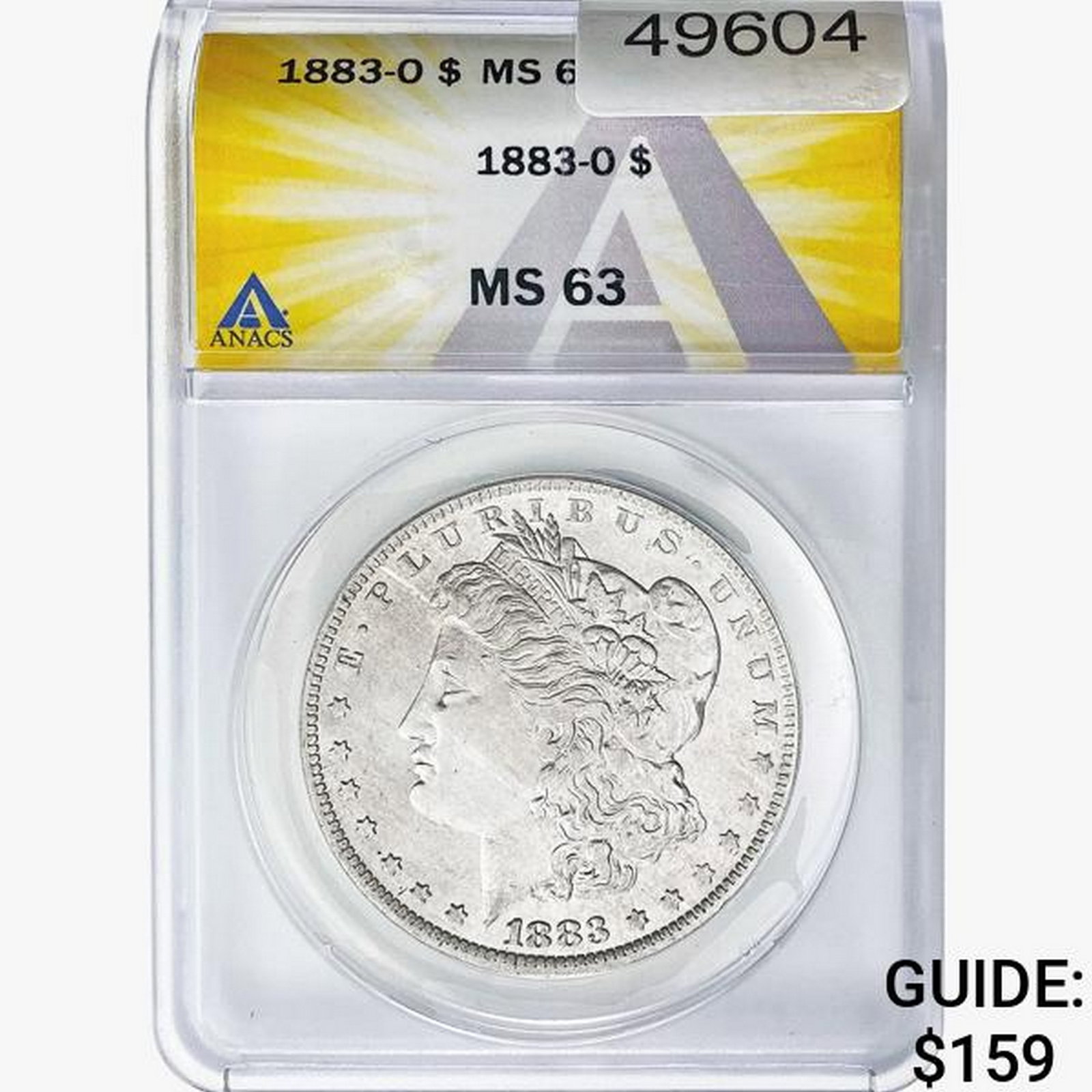 1883-O Morgan Silver Dollar ANACS MS63: 1883-O Morgan Silver Dollar ANACS MS63