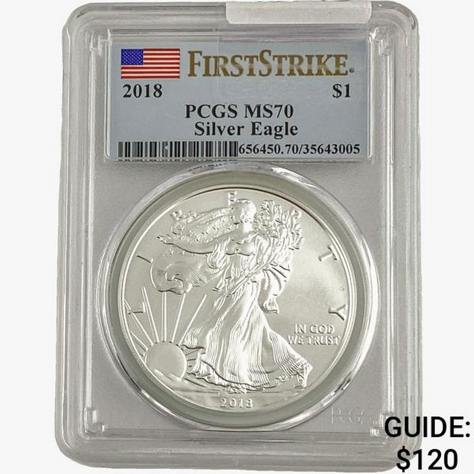 2018 Silver Eagle PCGS MS70 (1 of 2)