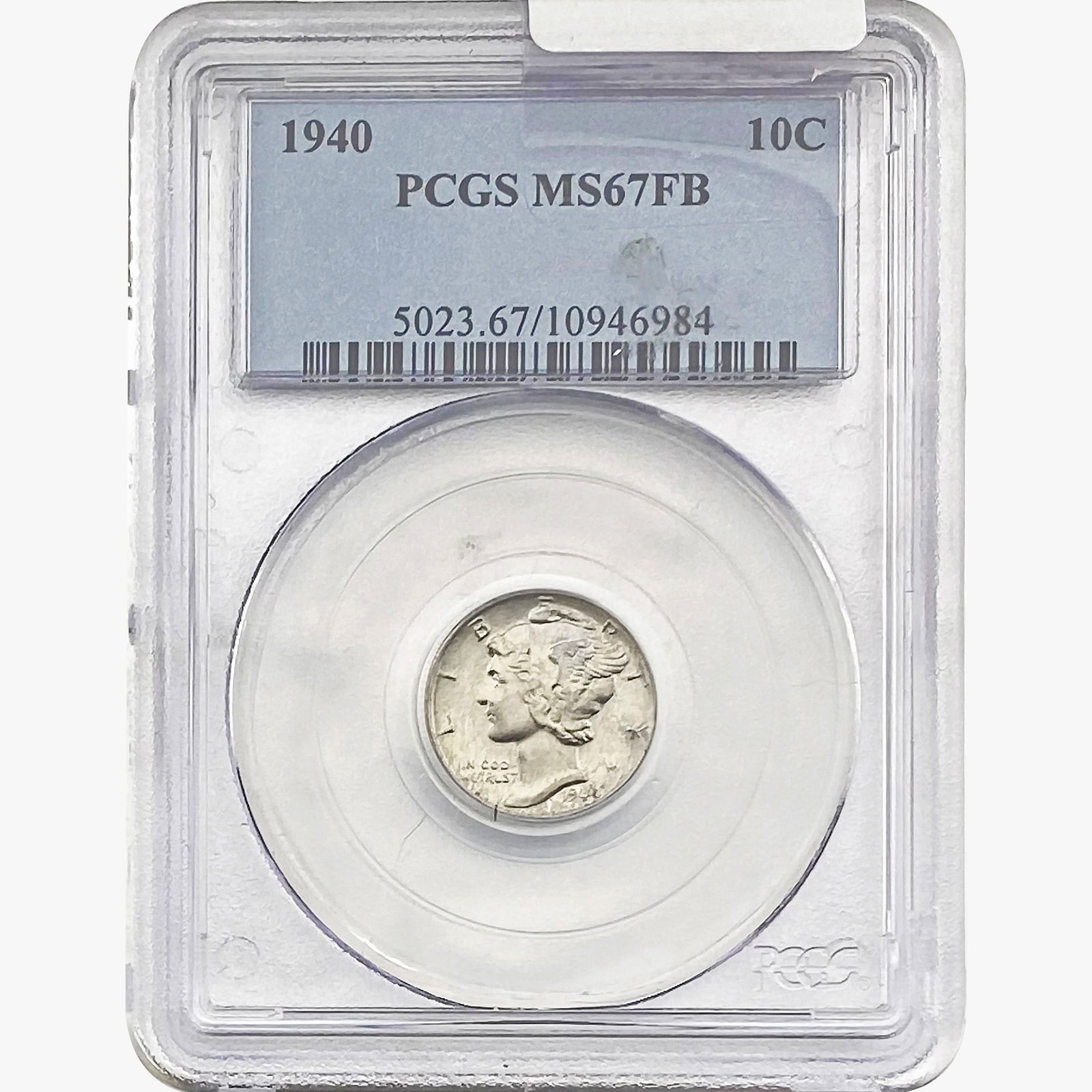 1940 Mercury Silver Dime PCGS MS67 FB (1 of 2)