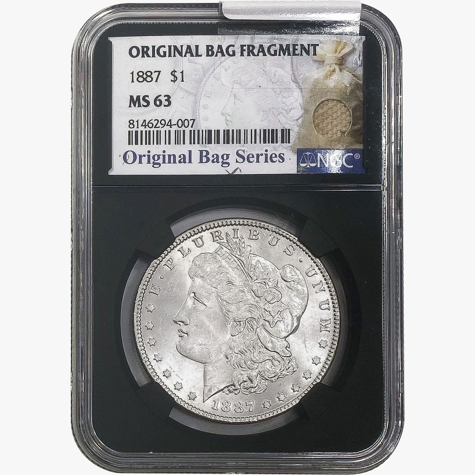 1887 Morgan Silver Dollar NGC MS63 Bag Fragment (1 of 2)