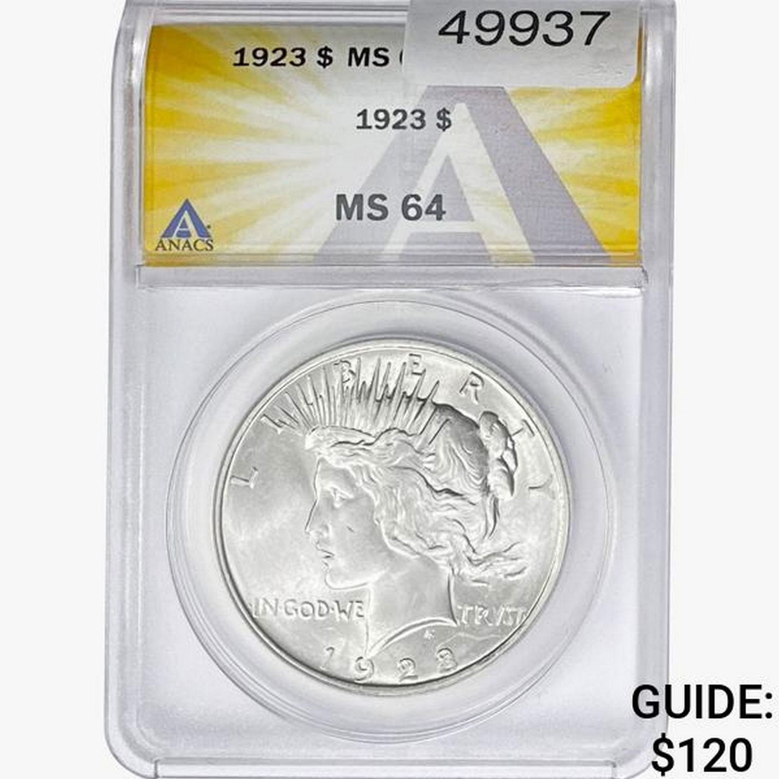 1923 Silver Peace Dollar ANACS MS64 (1 of 2)