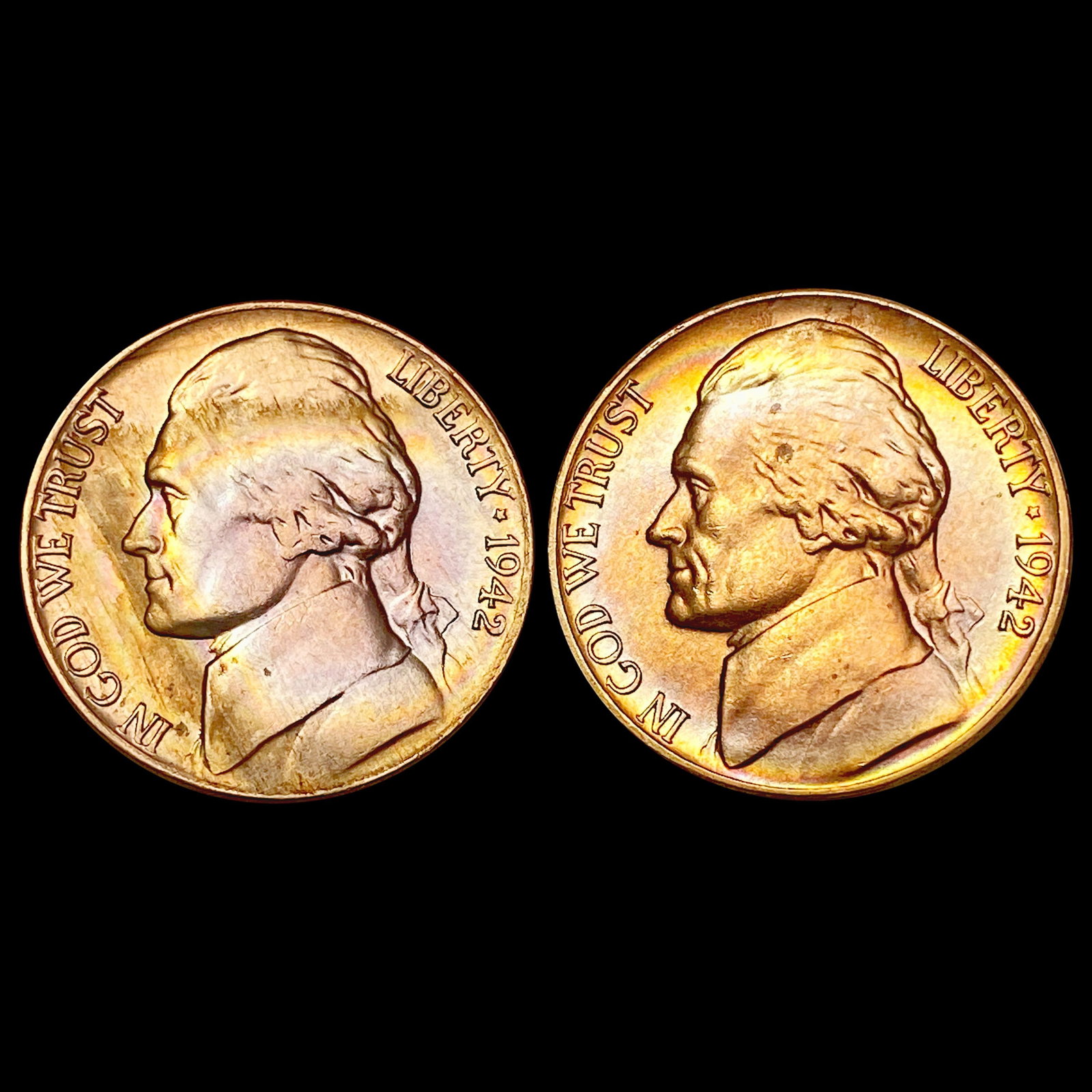 1942-D/D [2] Jefferson Nickel CHOICE BU: 1942-D/D [2] Jefferson Nickel CHOICE BU
