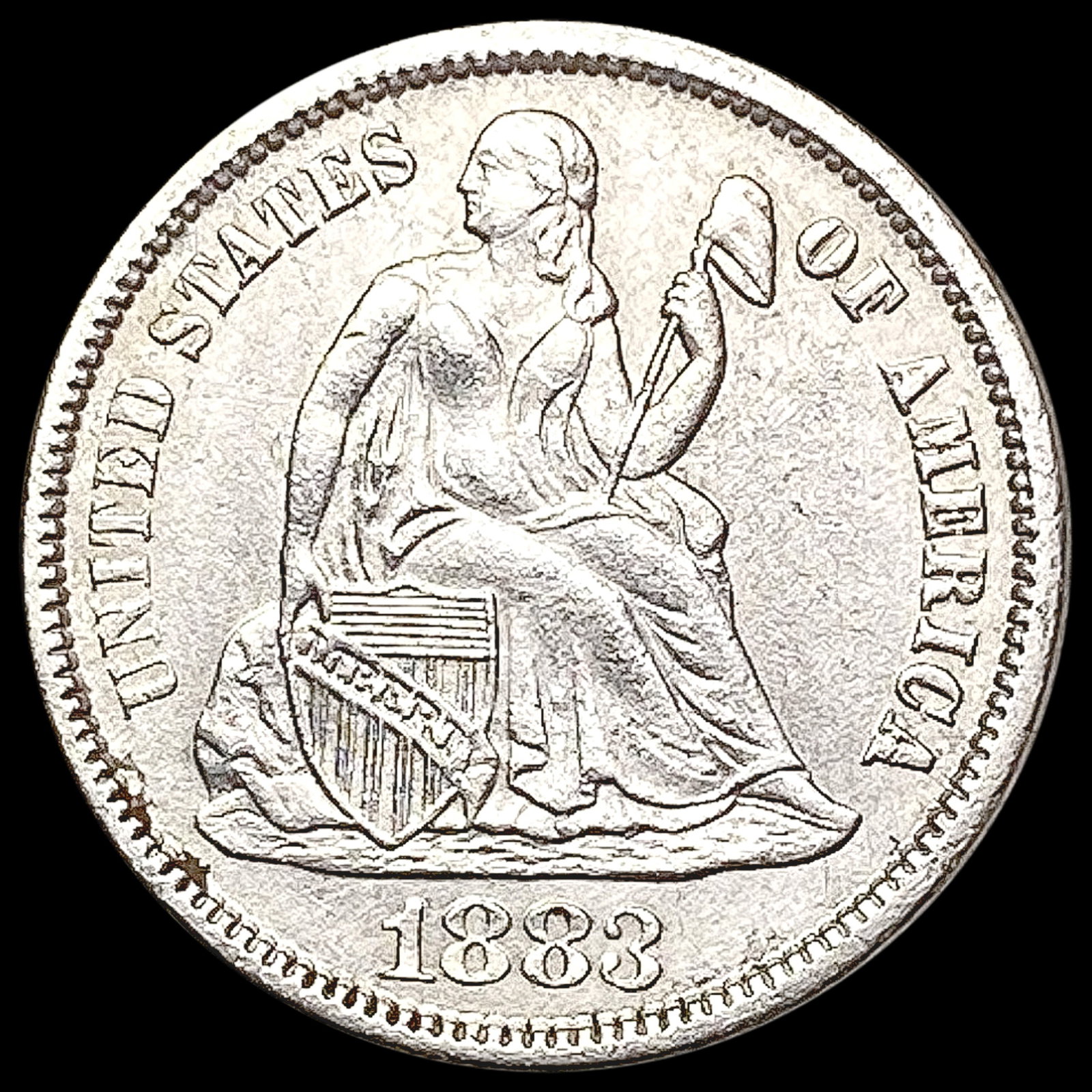 1883 Seated Liberty Dime CLOSELY UNCIRCULATED: 1883 Seated Liberty Dime CLOSELY UNCIRCULATED