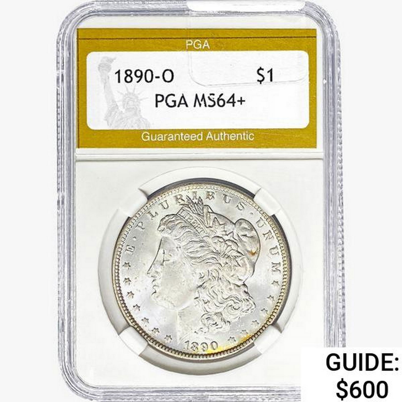 1890-O Morgan Silver Dollar PGA MS64+ (1 of 2)