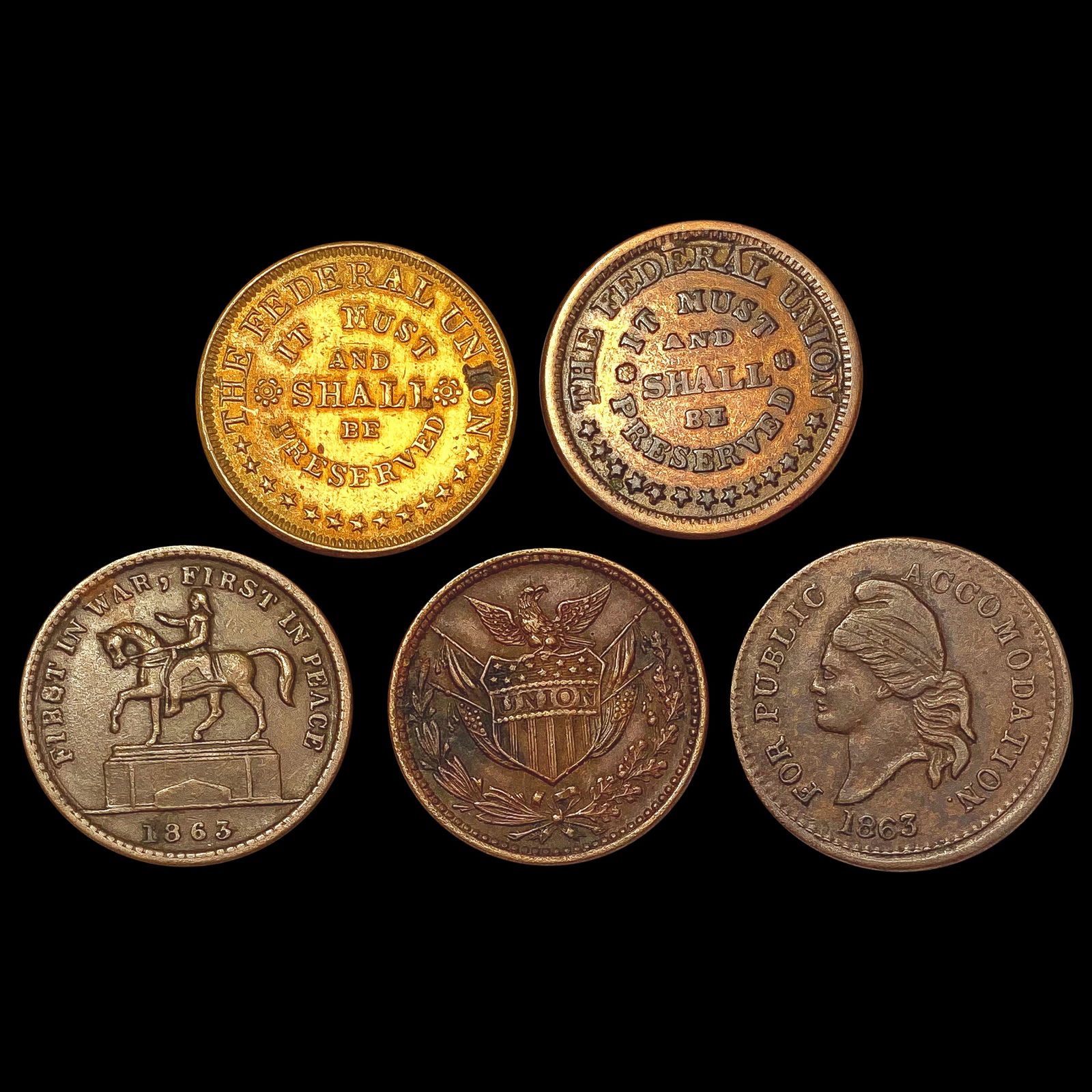 [5] Civil War Token Lot HIGH GRADE (1 of 2)