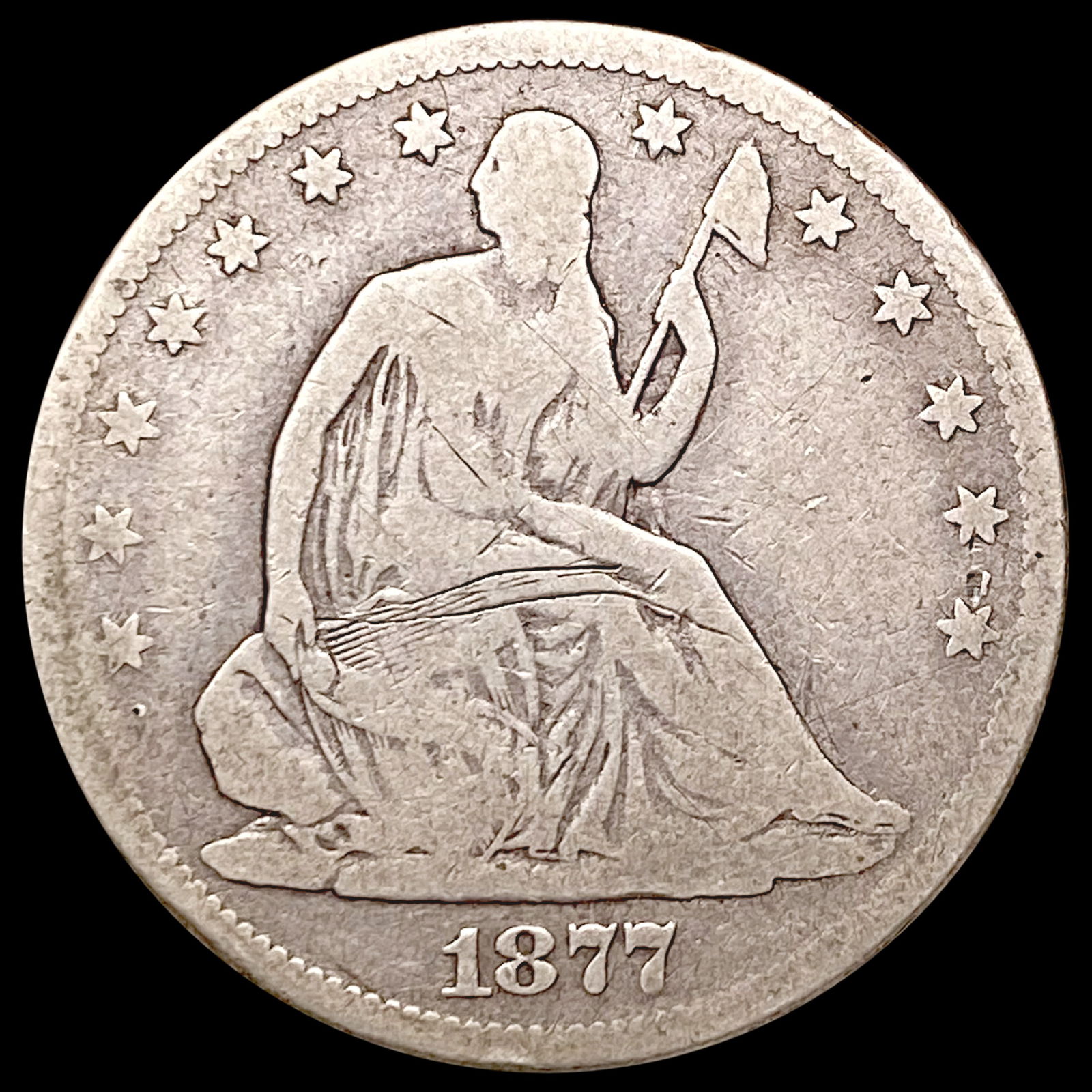 1877-CC Seated Liberty Half Dollar NICELY CIRCULATED (1 of 2)