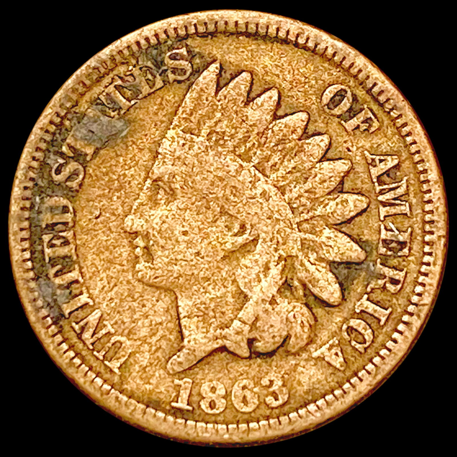 1863 Indian Head Cent LIGHTLY CIRCULATED (1 of 2)