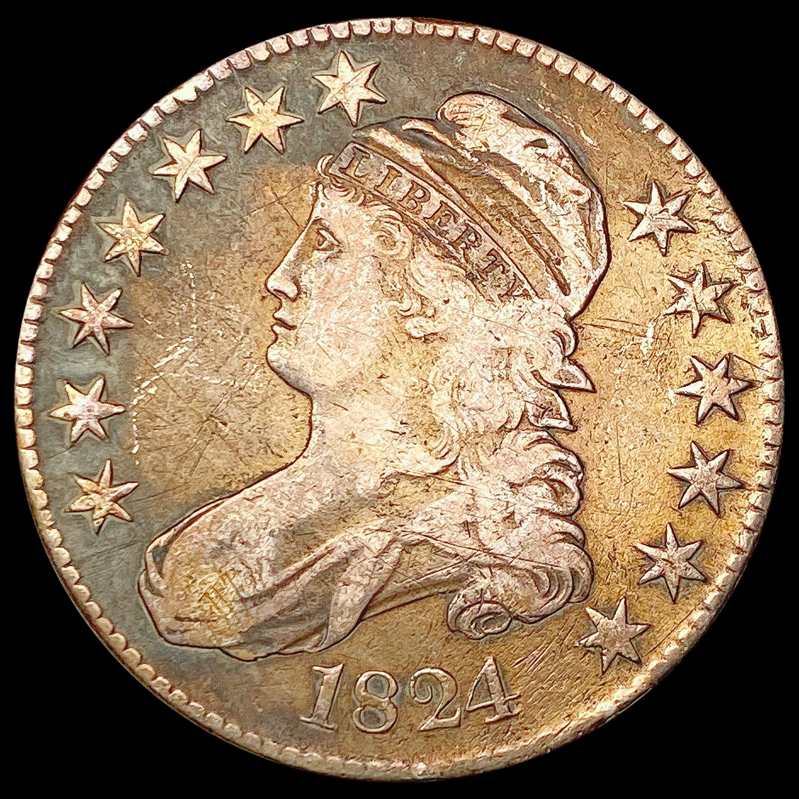 1824 Capped Bust Half Dollar LIGHTLY CIRCULATED (1 of 2)