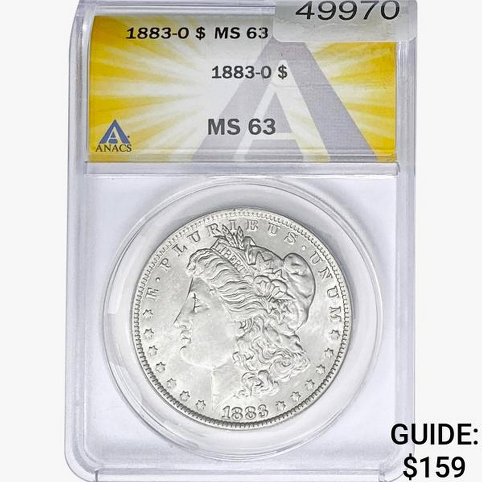 1883-O Morgan Silver Dollar ANACS MS63: 1883-O Morgan Silver Dollar ANACS MS63