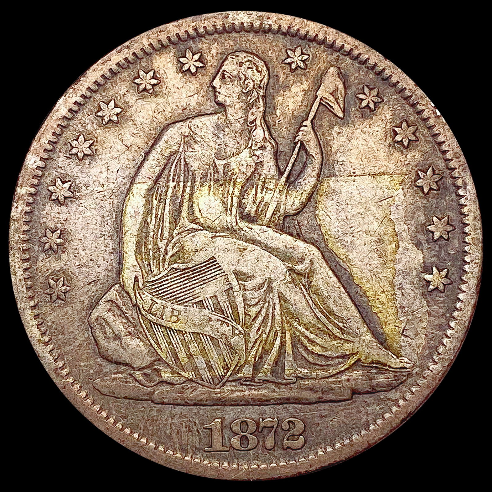 1872 Seated Liberty Half Dollar LIGHTLY CIRCULATED (1 of 2)