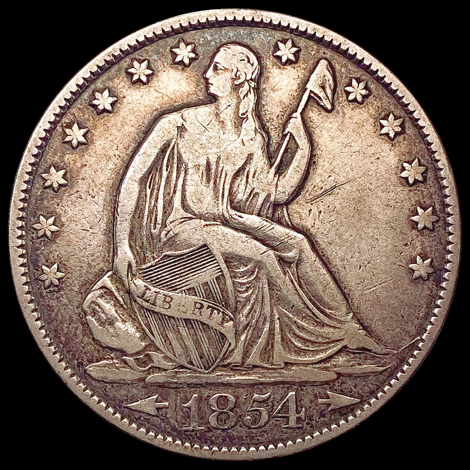 1854-O Arrows Seated Liberty Half Dollar LIGHTLY CIRCULATED (1 of 2)