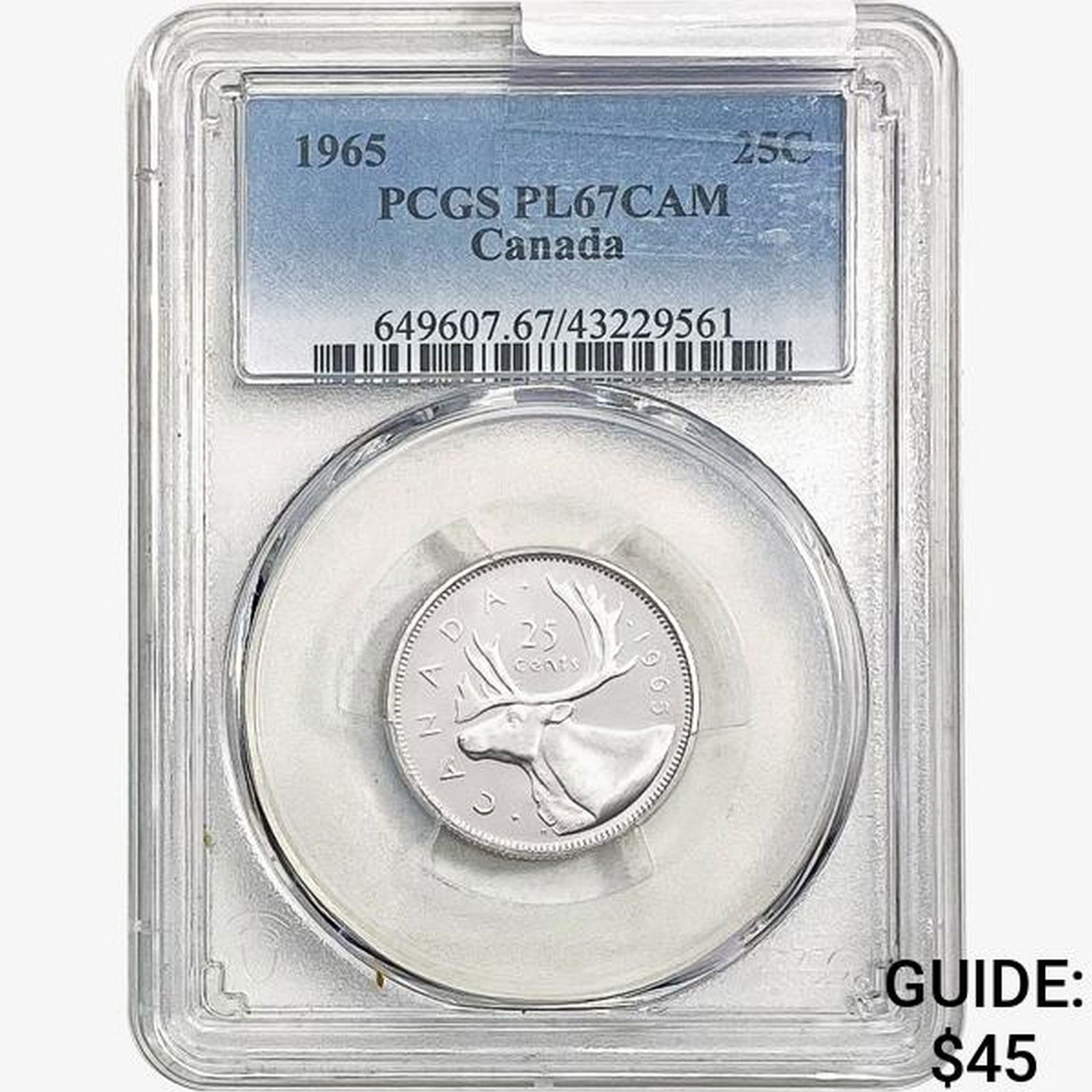 1965 Canada 25C PCGS PL67 CAMEO (1 of 2)